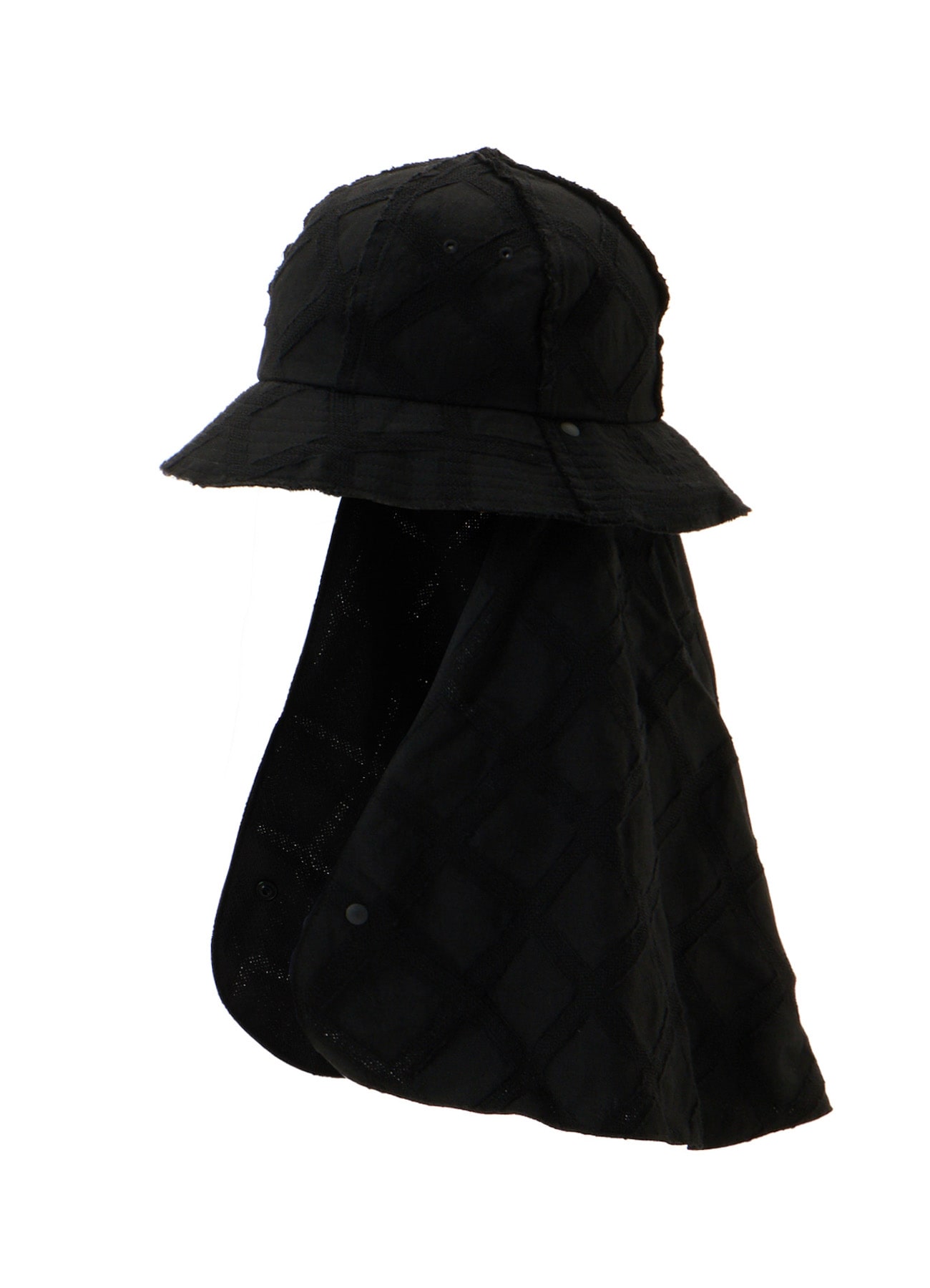 PLAID JACQUARD HEAT-SHIELDING CAPE HAT