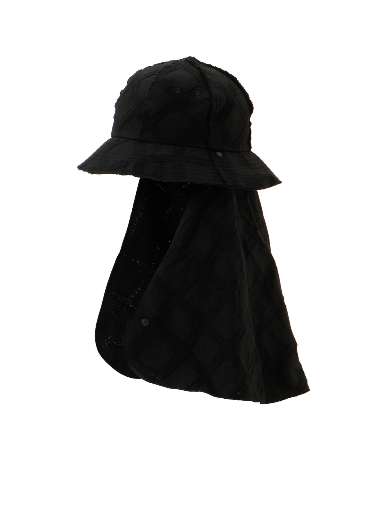 PLAID JACQUARD HEAT-SHIELDING CAPE HAT