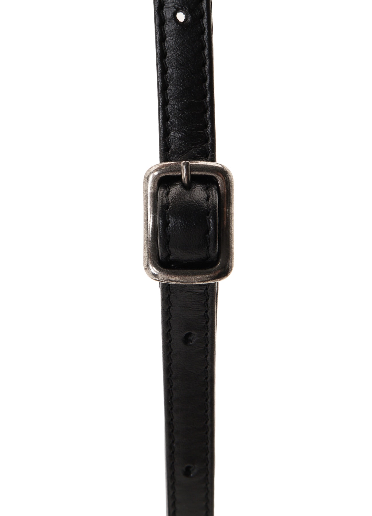 SEMI GLOSS OIL LEATHER DOUBLE-CLASP SHOULDER BAG