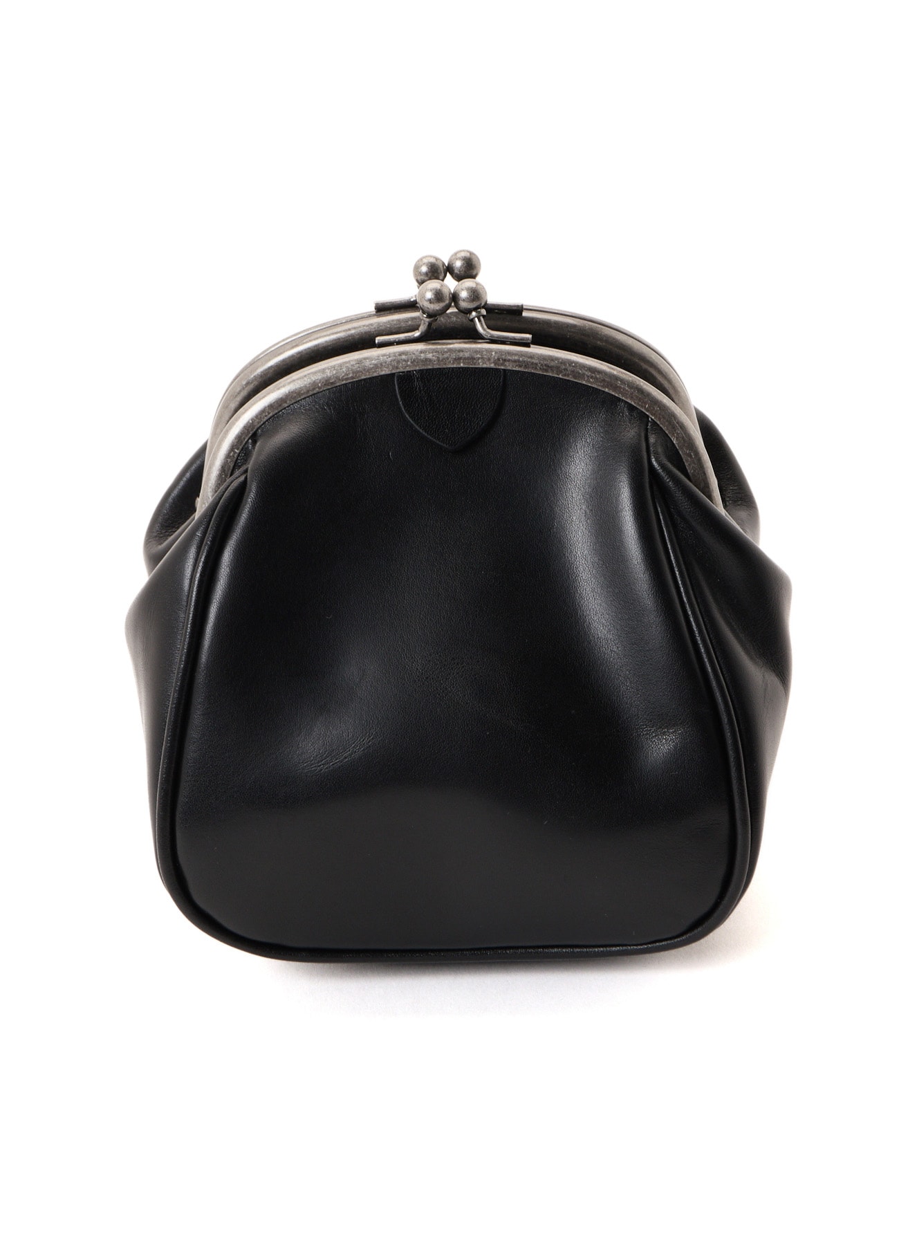 SEMI GLOSS OIL LEATHER DOUBLE-CLASP SHOULDER BAG