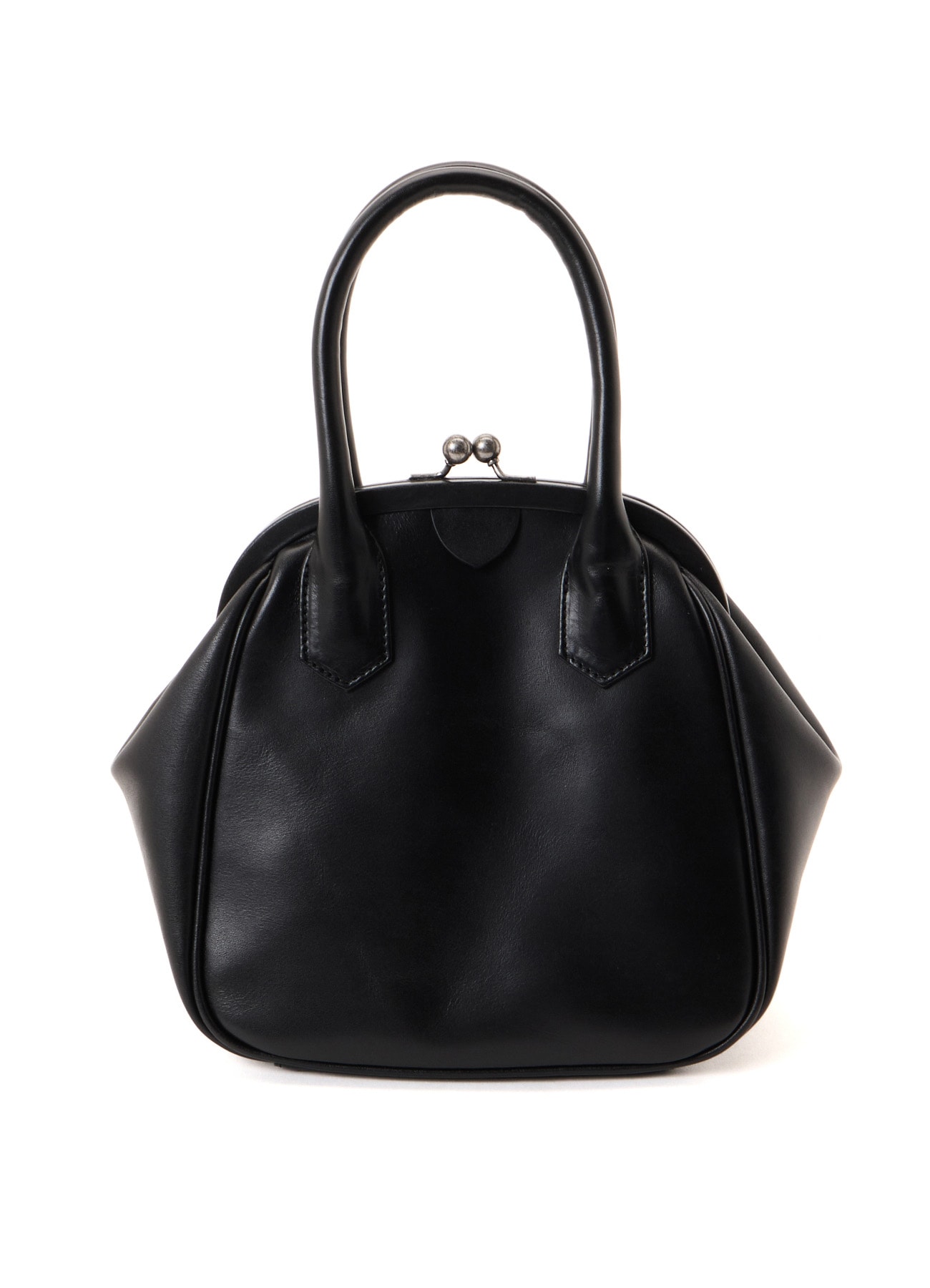 SEMI GLOSS OIL LEATHER CLASP HANDBAG
