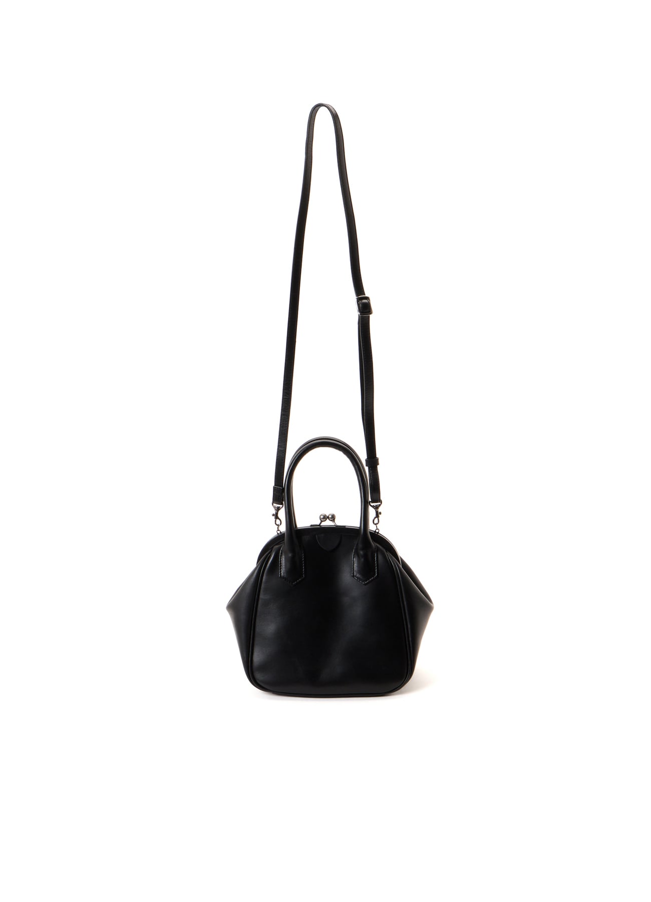 SEMI GLOSS OIL LEATHER CLASP HANDBAG