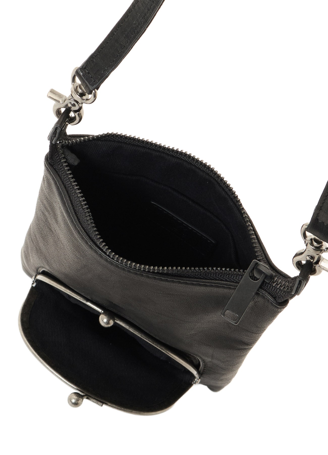 SOFT LEATHER METAL CLASP POCKET SHOULDER
