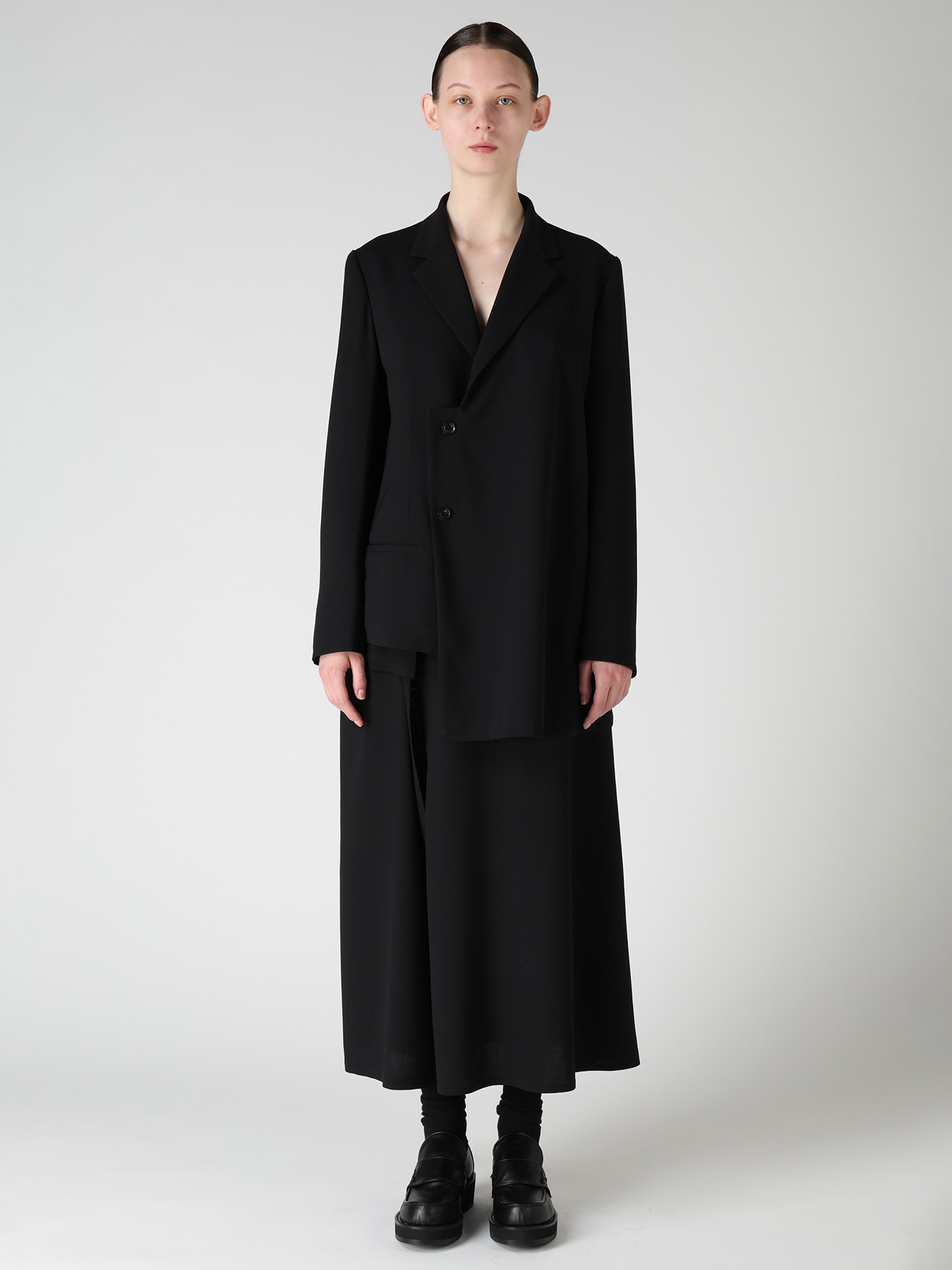 WOOL SERGE ASYMMETRIC JACKET