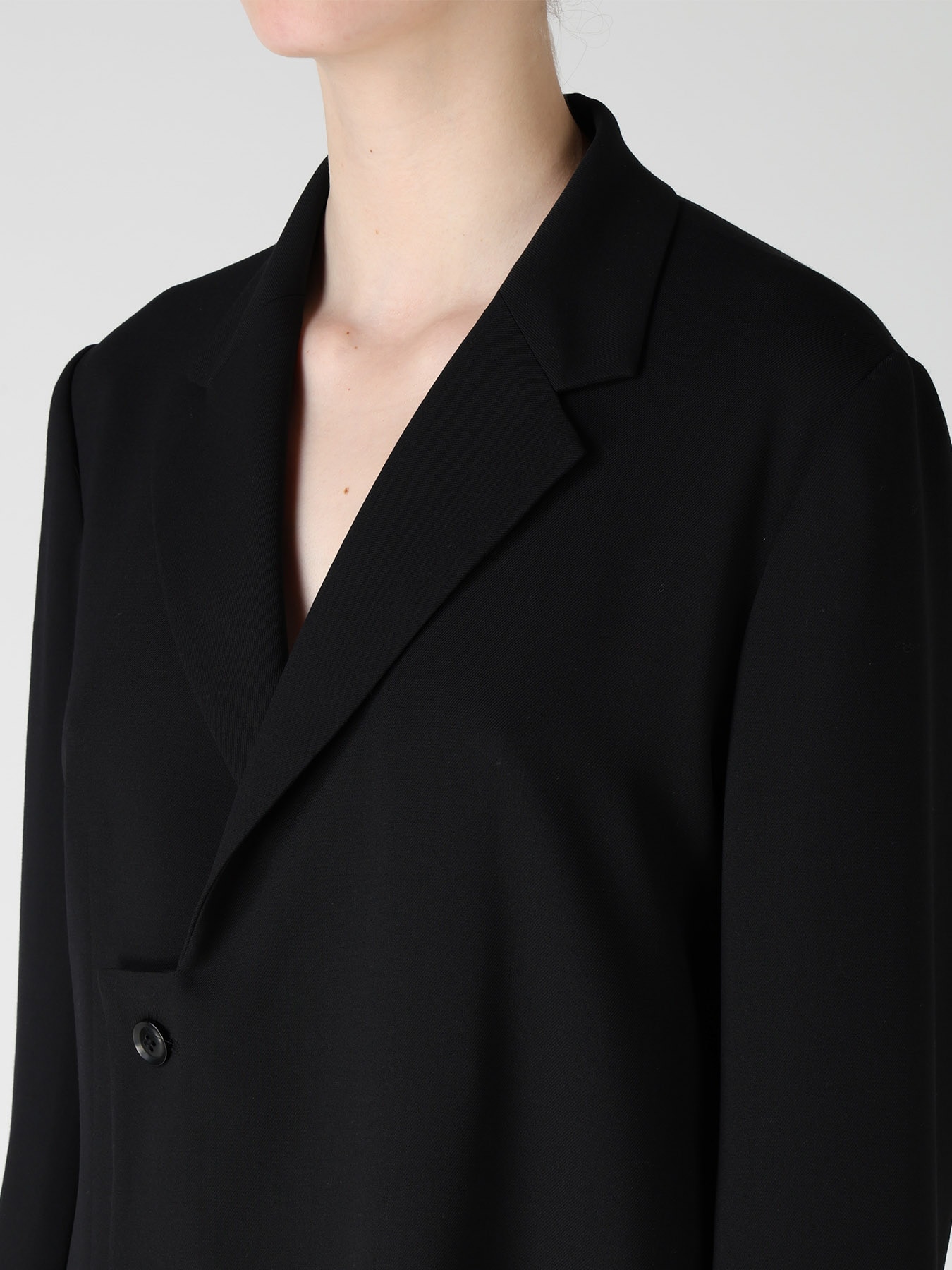 WOOL SERGE ASYMMETRIC JACKET