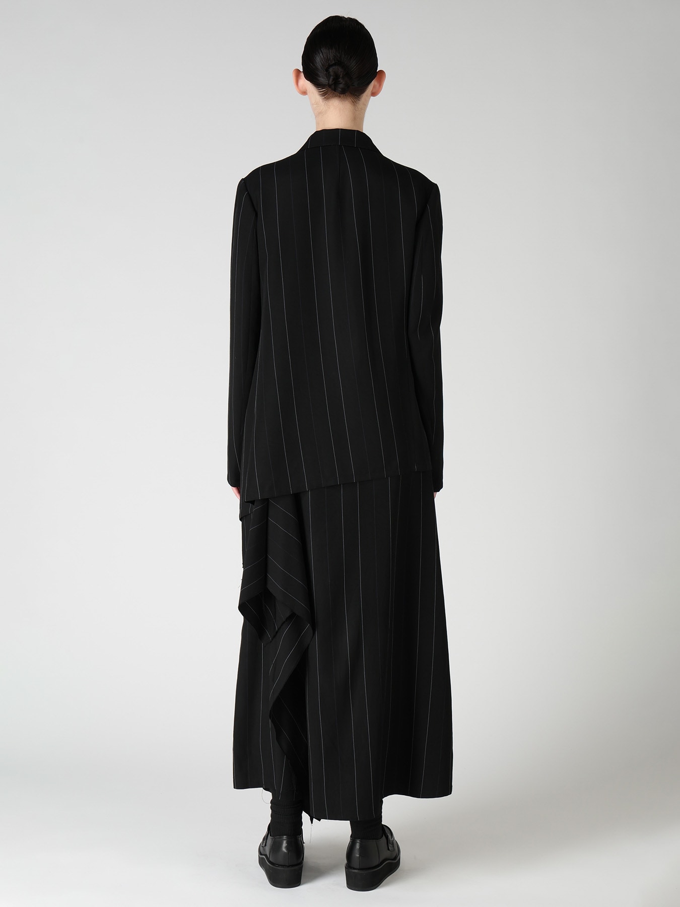 PINSTRIPE ASYMMETRIC JACKET