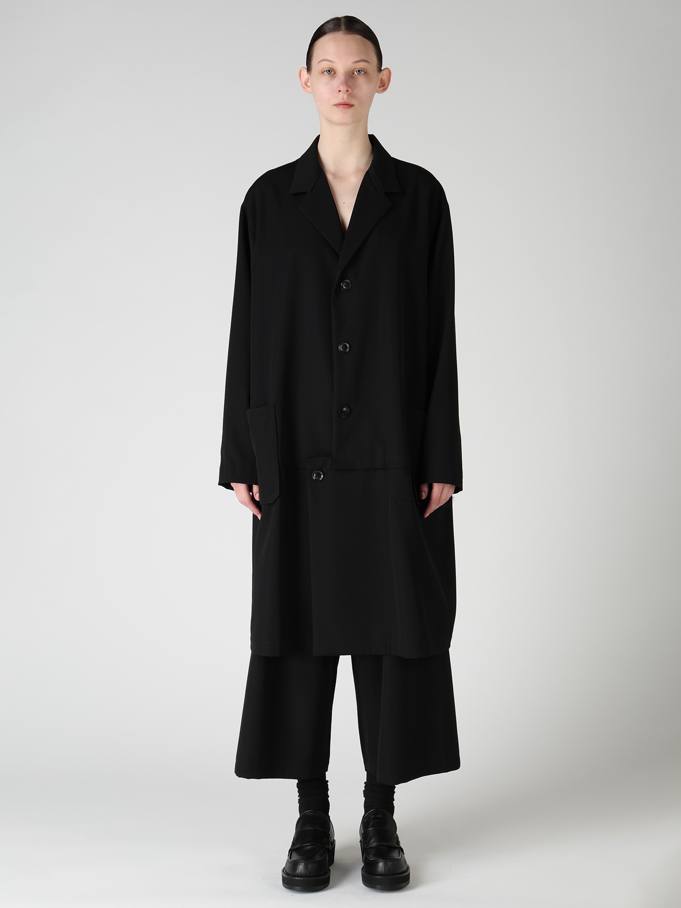 WOOL GABARDINE HORIZONTAL PANEL JACKET