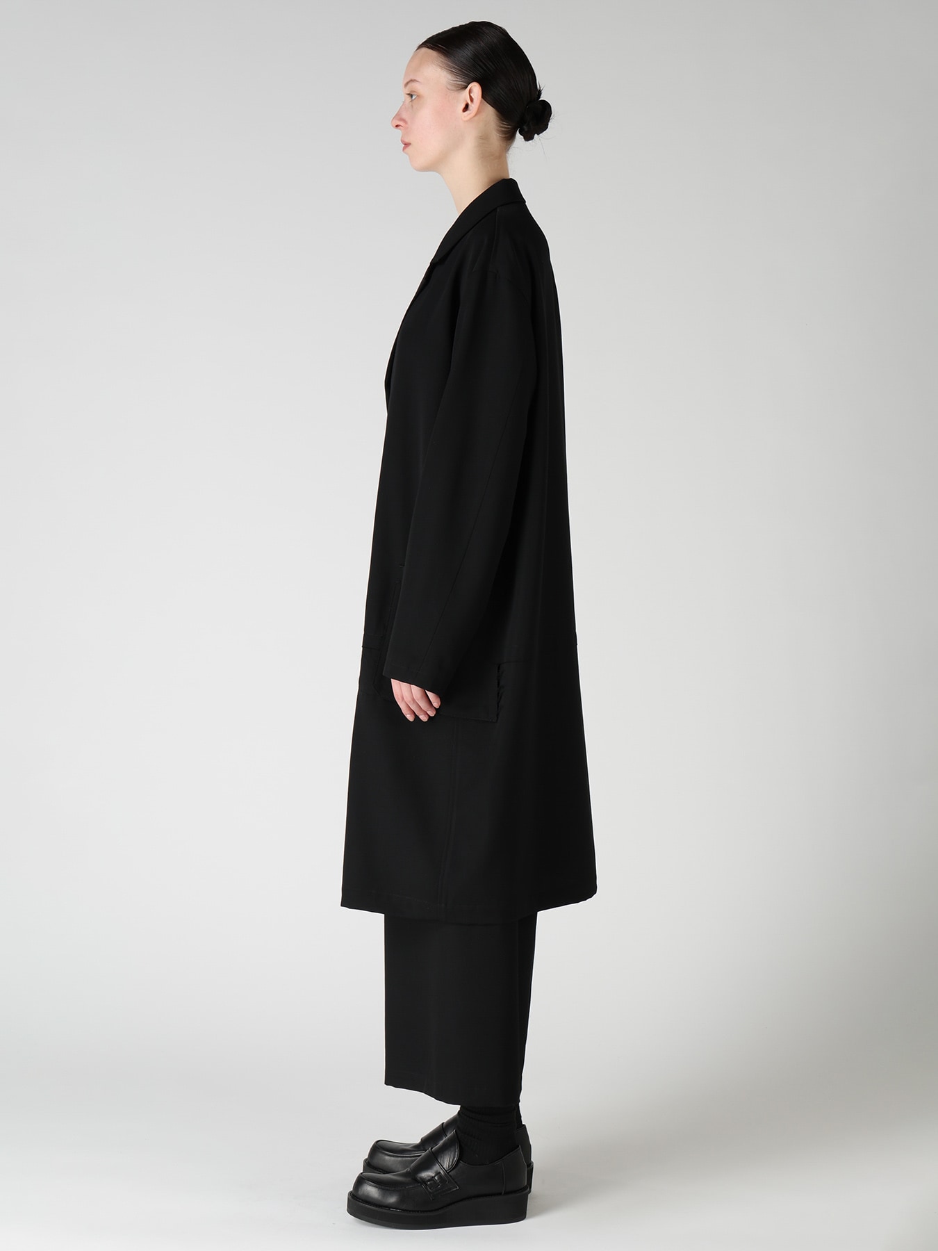 WOOL GABARDINE HORIZONTAL PANEL JACKET
