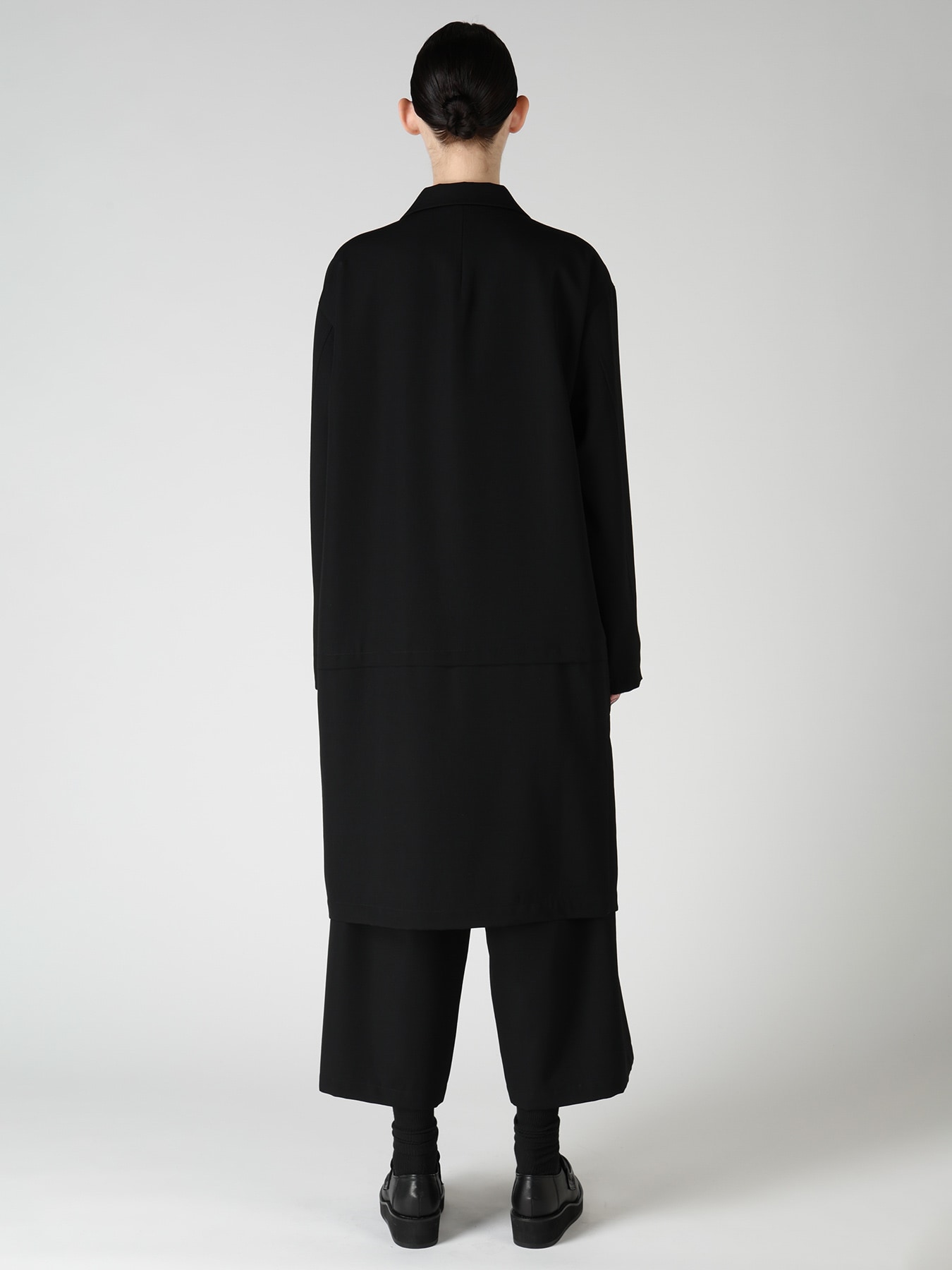 WOOL GABARDINE HORIZONTAL PANEL JACKET