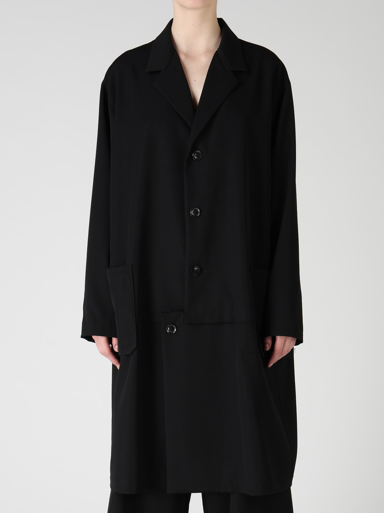 WOOL GABARDINE HORIZONTAL PANEL JACKET