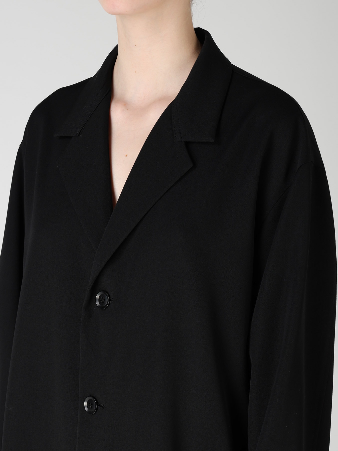 WOOL GABARDINE HORIZONTAL PANEL JACKET