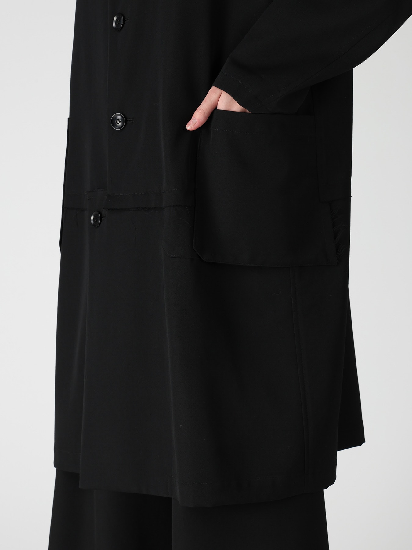 WOOL GABARDINE HORIZONTAL PANEL JACKET