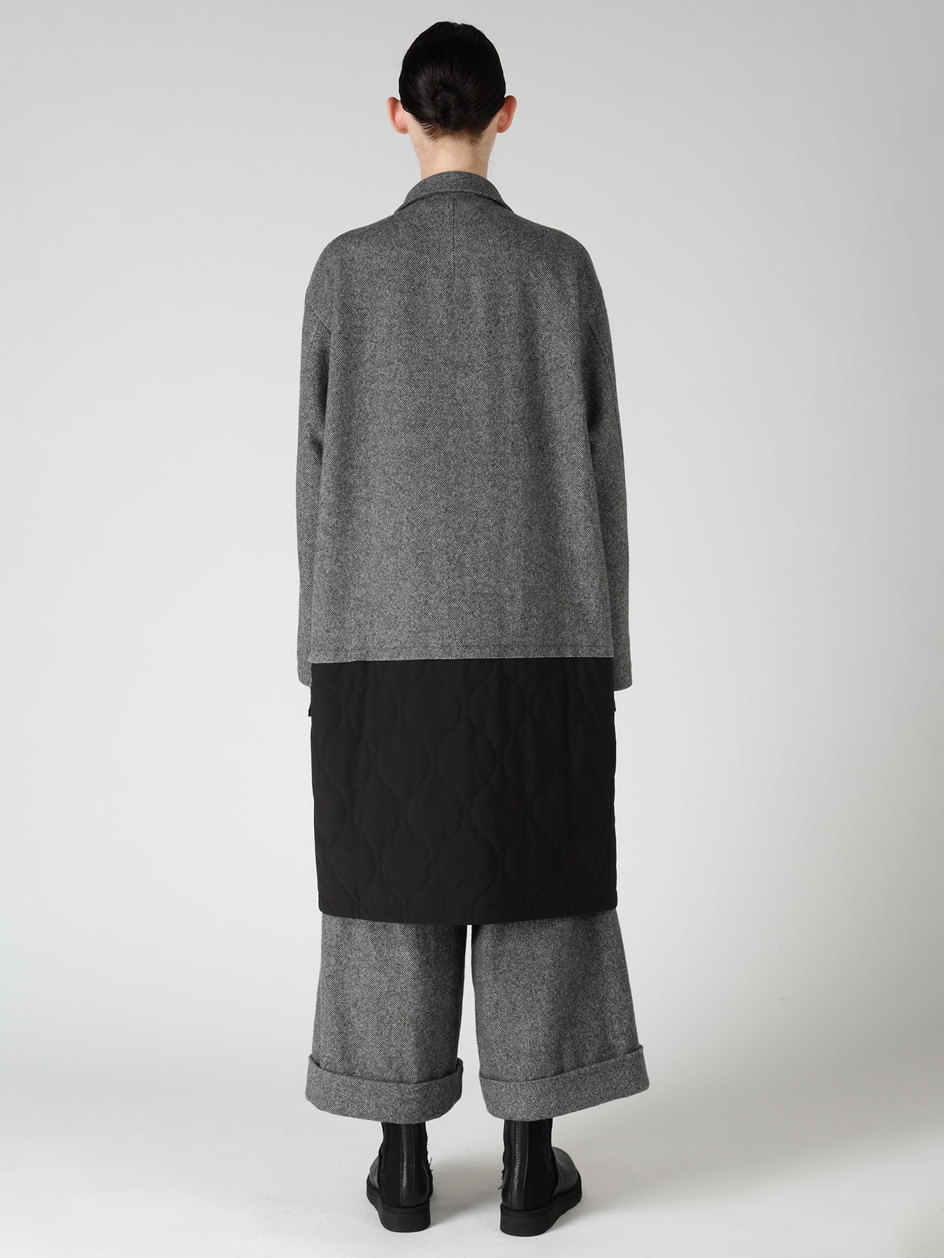 WOOL BLEND TWILL FLANNEL PANEL JACKET
