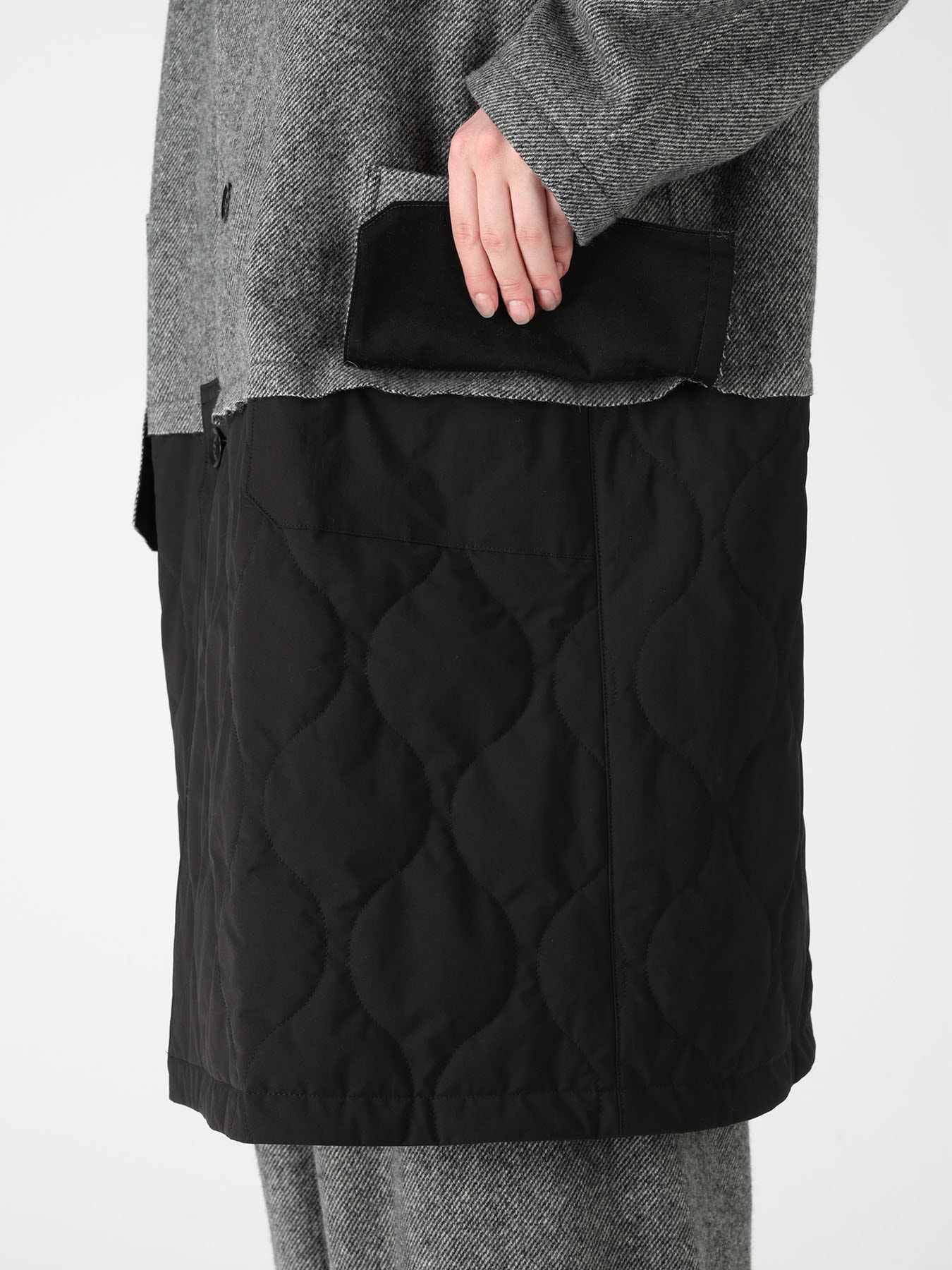 WOOL BLEND TWILL FLANNEL PANEL JACKET