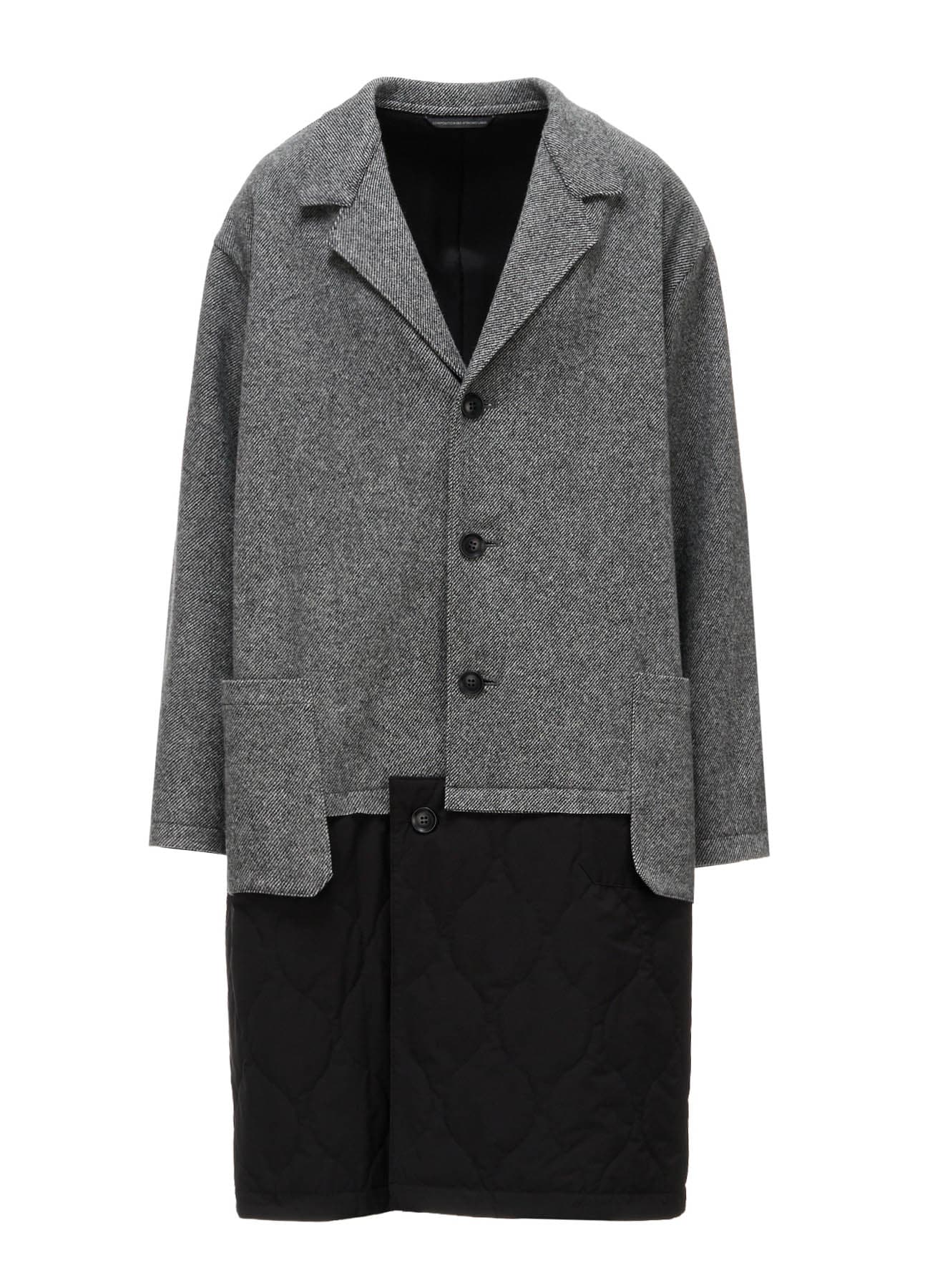 WOOL BLEND TWILL FLANNEL PANEL JACKET