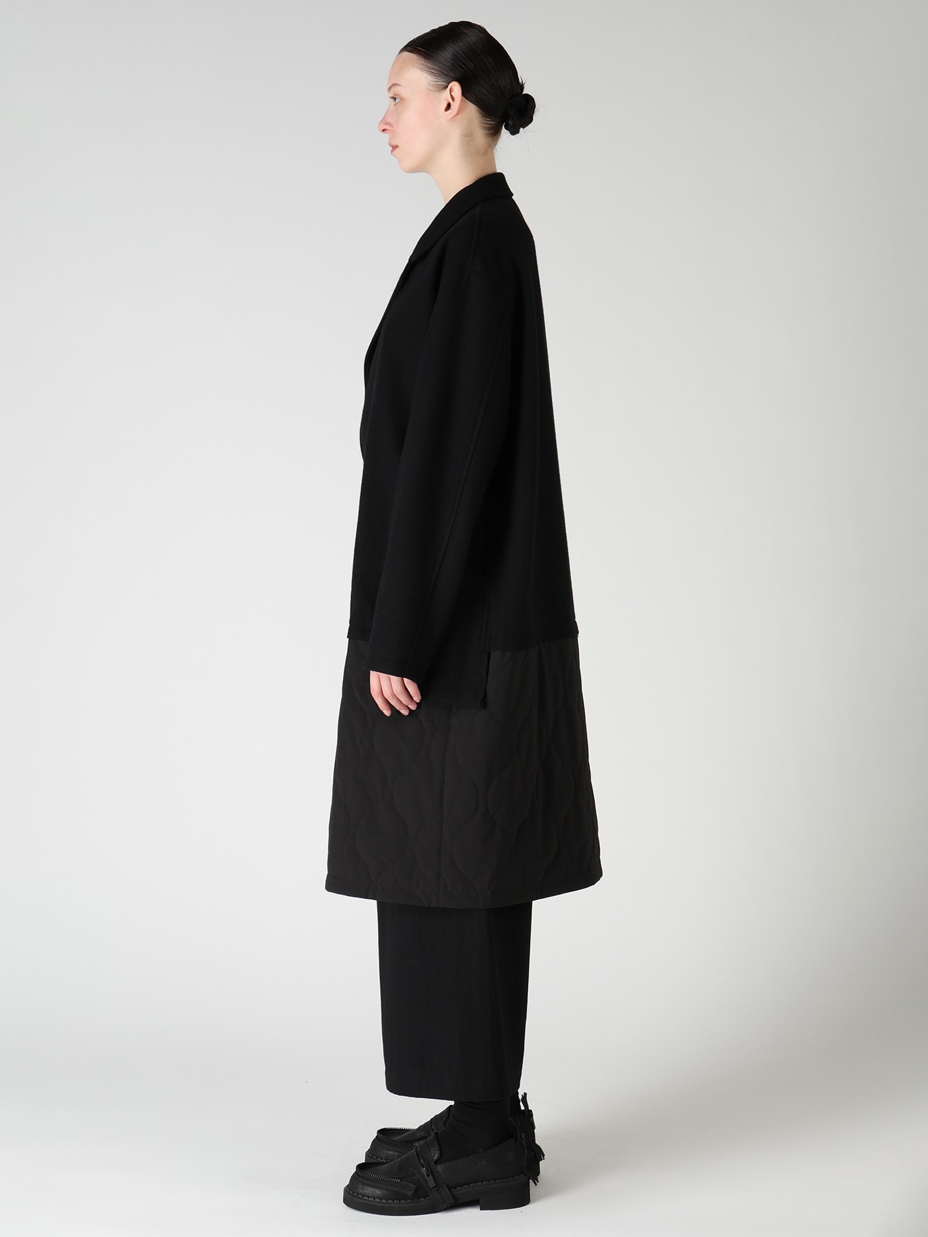 WOOL BLEND TWILL FLANNEL PANEL JACKET