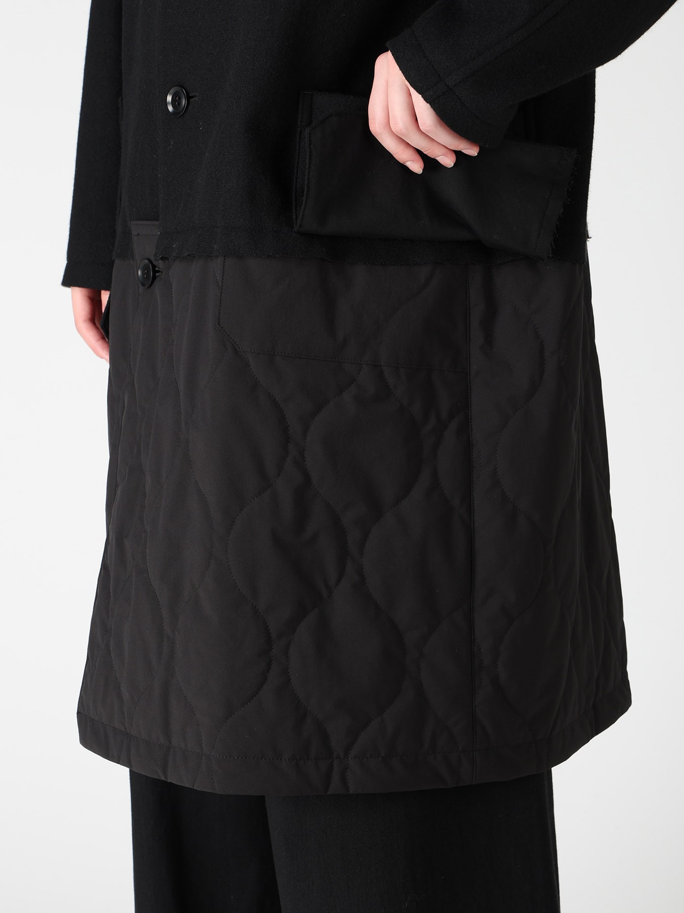 WOOL BLEND TWILL FLANNEL PANEL JACKET