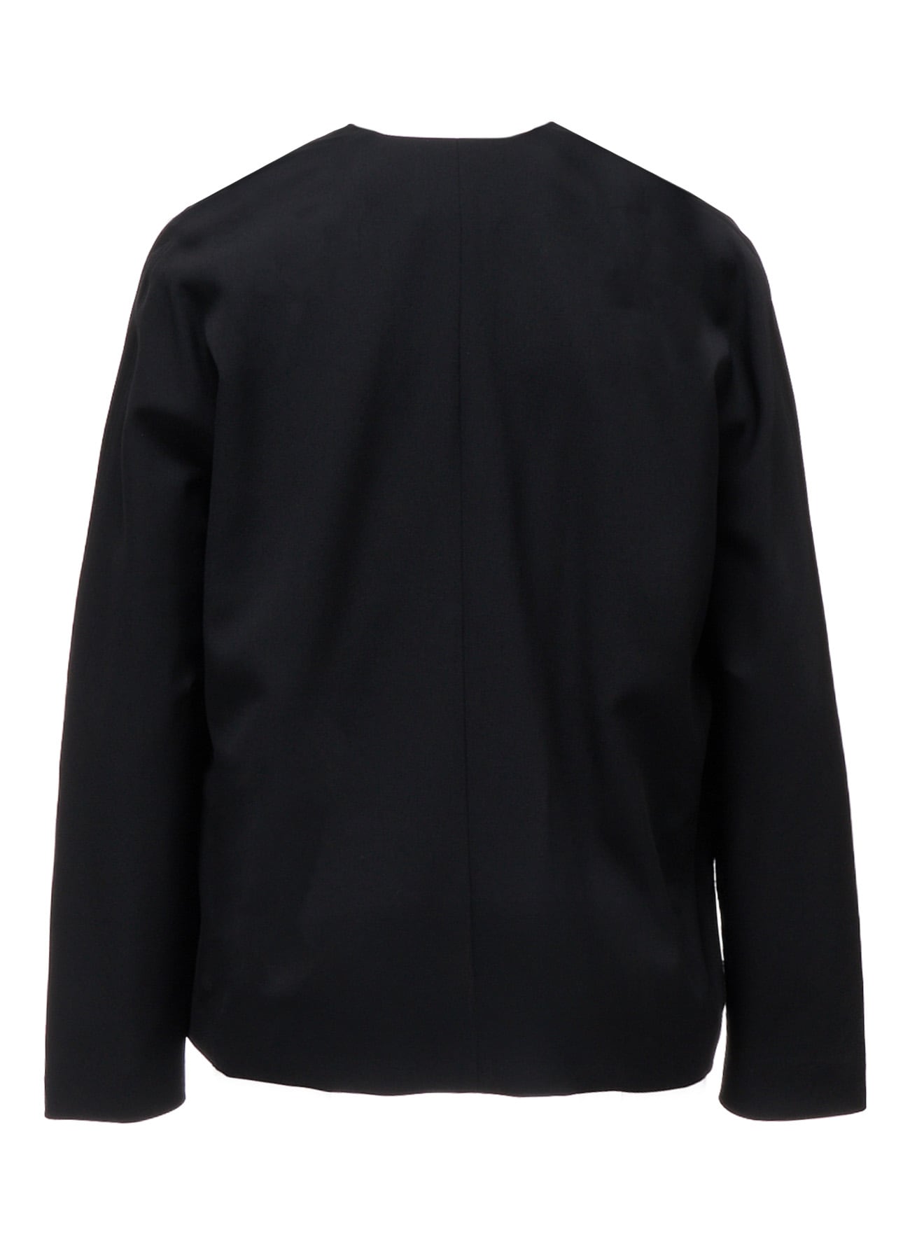 WOOL GABARDINE COLLARLESS JACKET