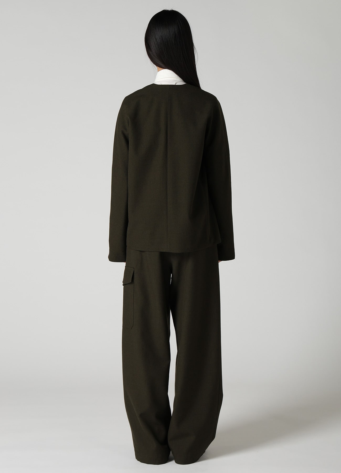 VINTAGE MILITARY SERGE COLLARLESS JACKET