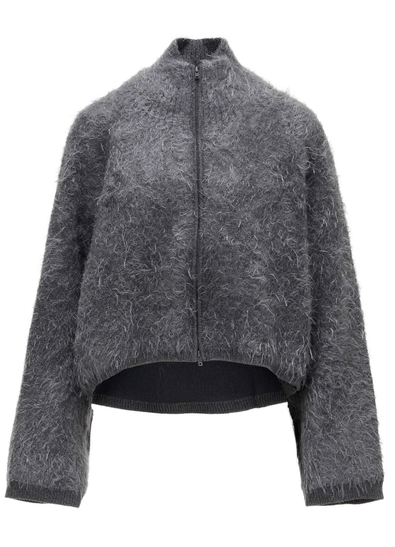 MOHAIR SHAGGY ZIP-UP CARDIGAN