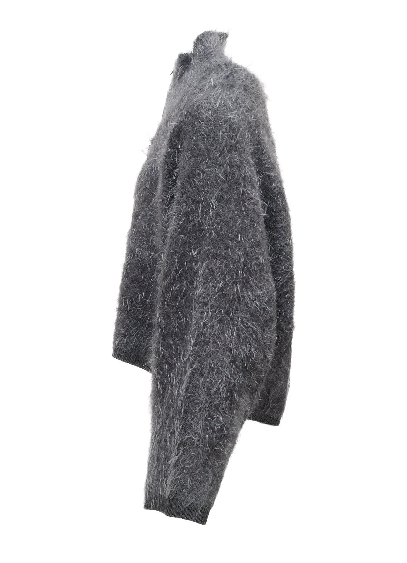 MOHAIR SHAGGY ZIP-UP CARDIGAN