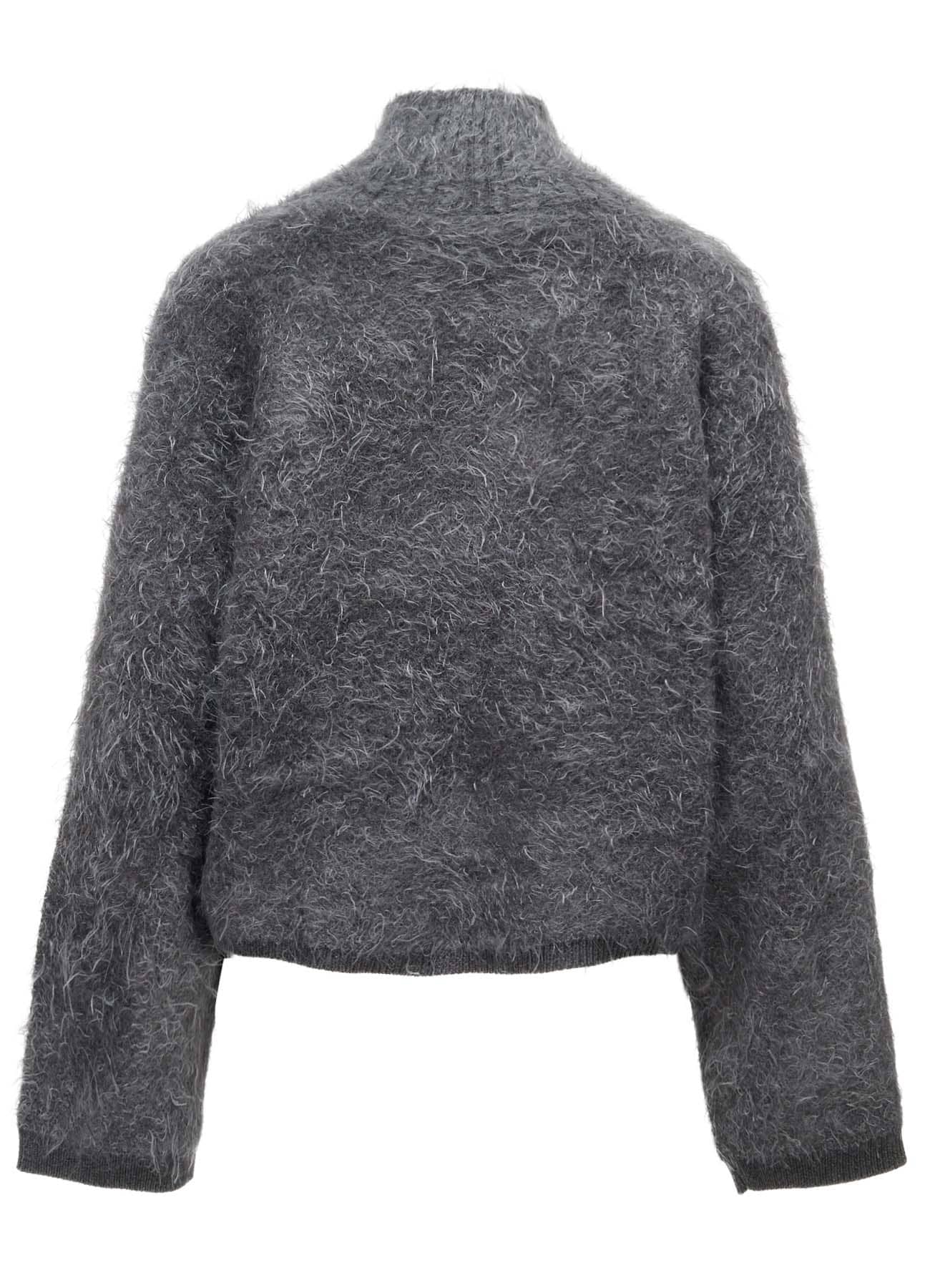 MOHAIR SHAGGY ZIP-UP CARDIGAN