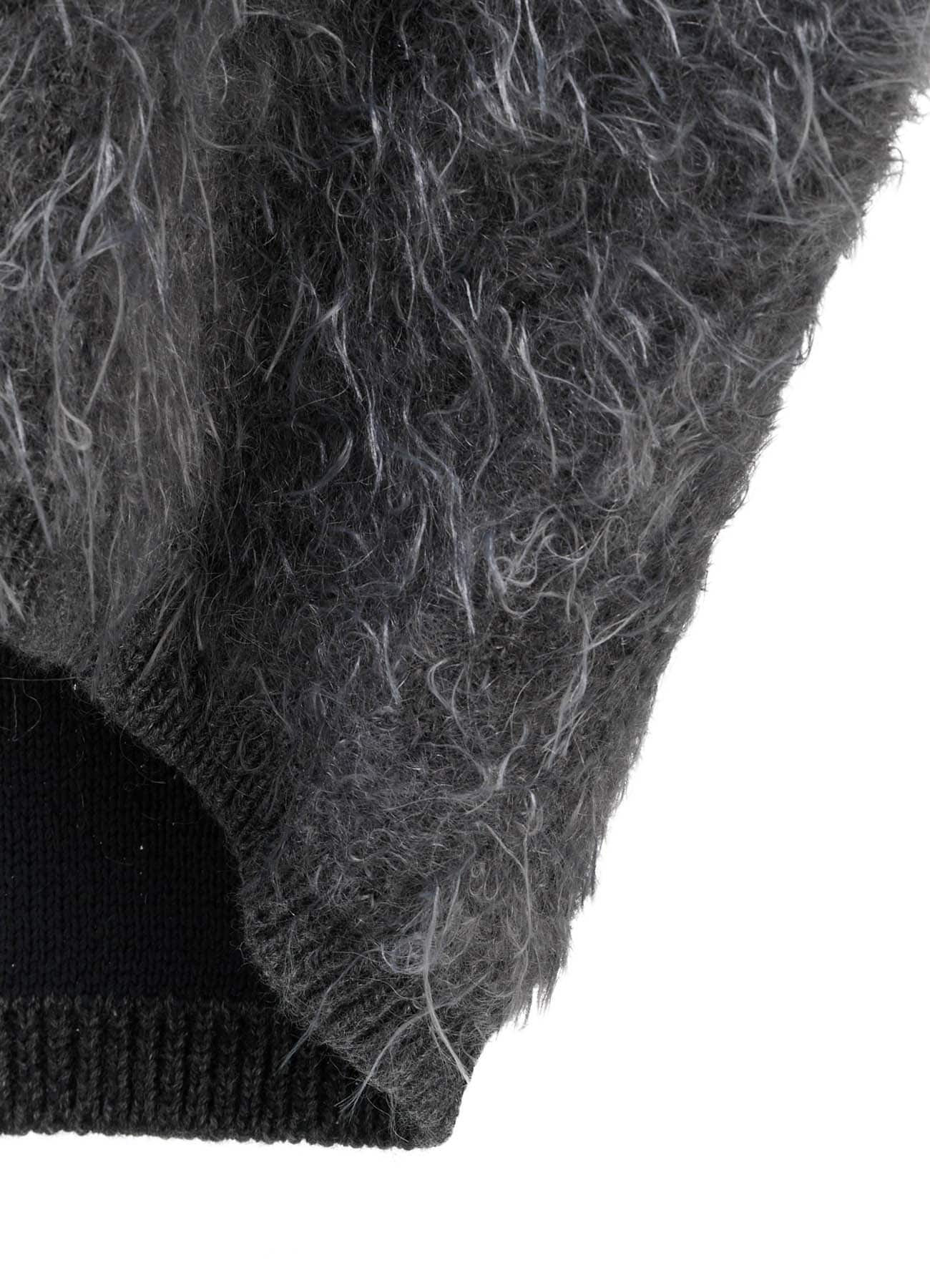 MOHAIR SHAGGY ZIP-UP CARDIGAN