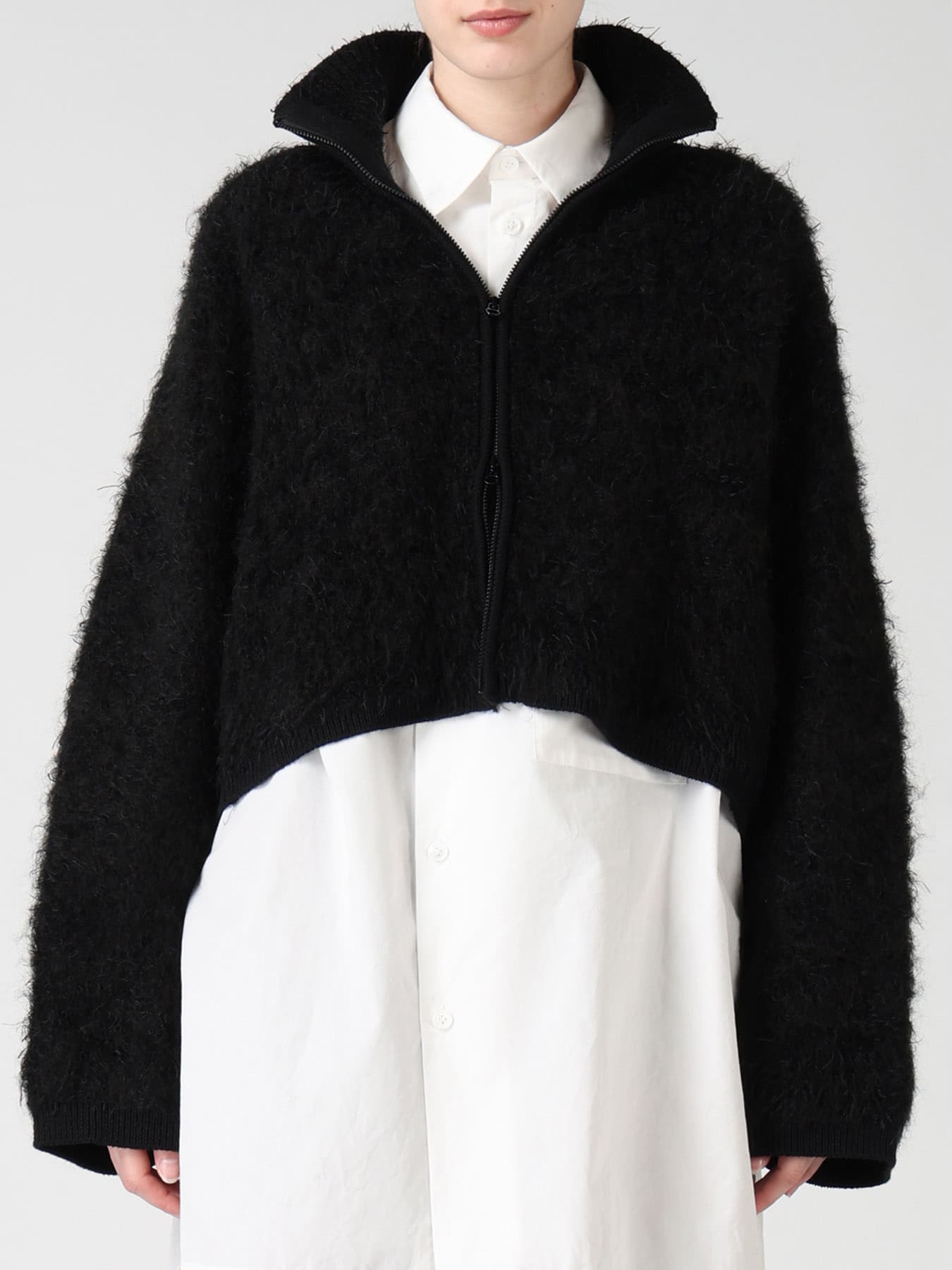 MOHAIR SHAGGY ZIP-UP CARDIGAN(S Black): Y's｜THE SHOP YOHJI YAMAMOTO
