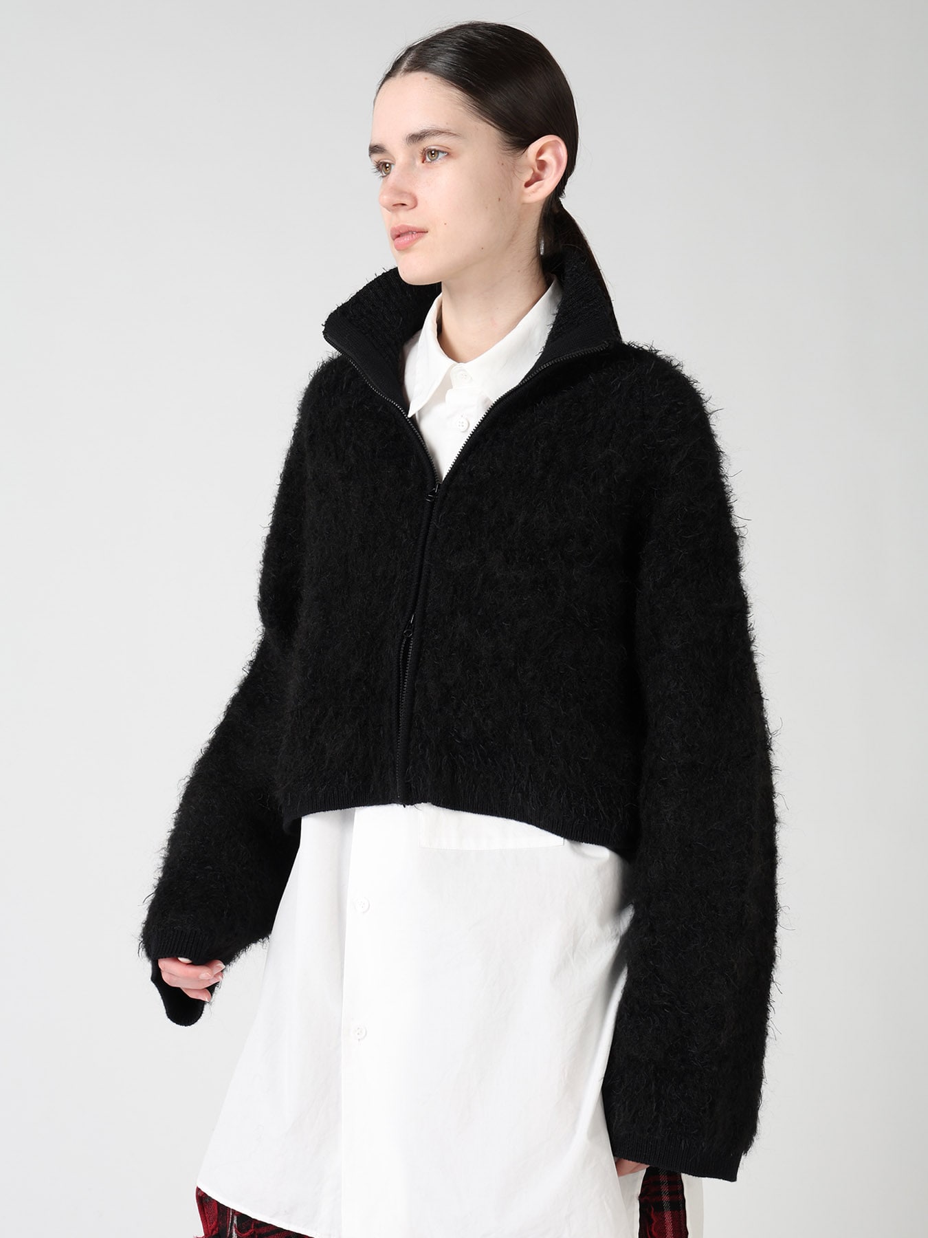 MOHAIR SHAGGY ZIP-UP CARDIGAN(S Black): Y's｜THE SHOP YOHJI YAMAMOTO
