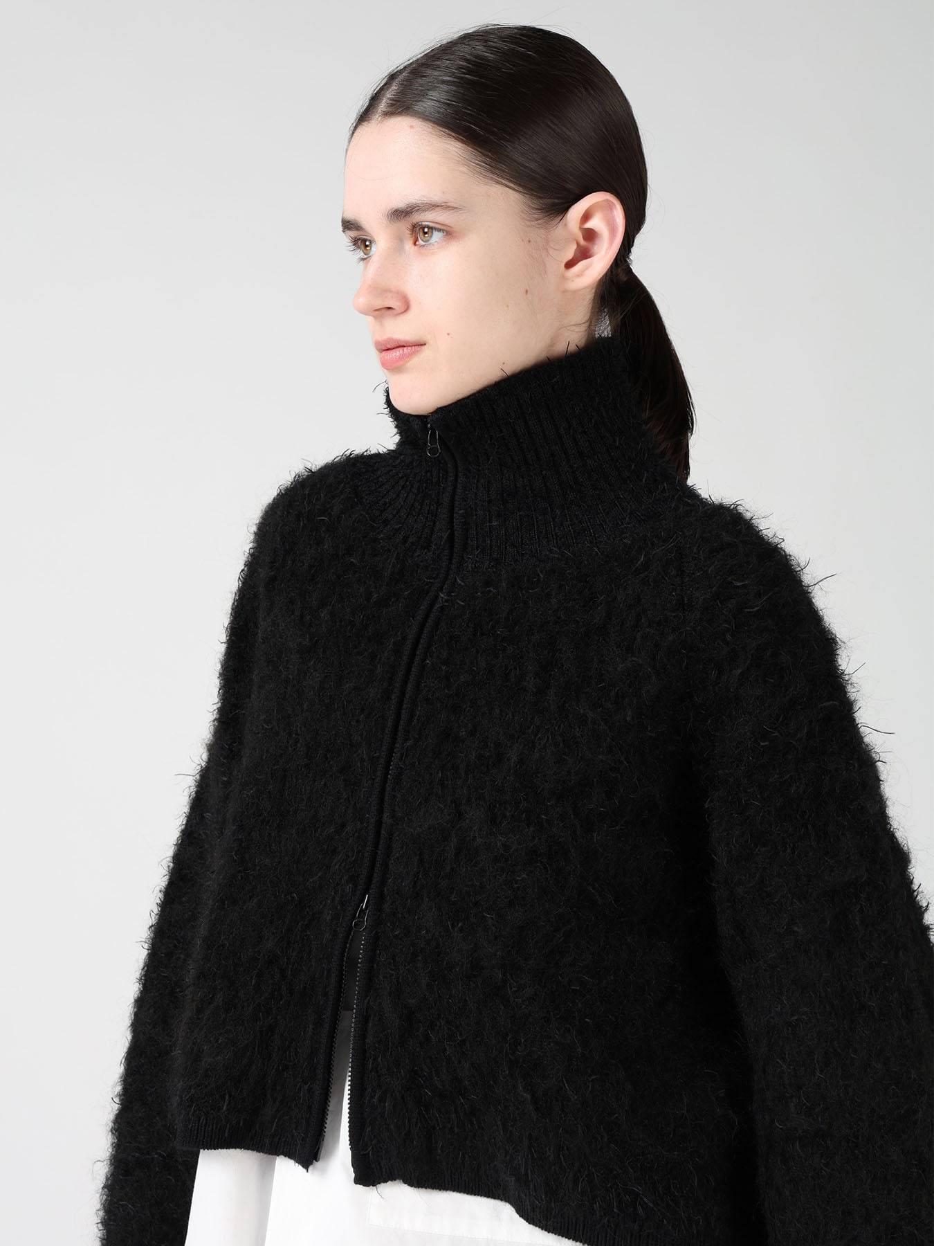 MOHAIR SHAGGY ZIP-UP CARDIGAN(S Black): Y's｜THE SHOP YOHJI YAMAMOTO