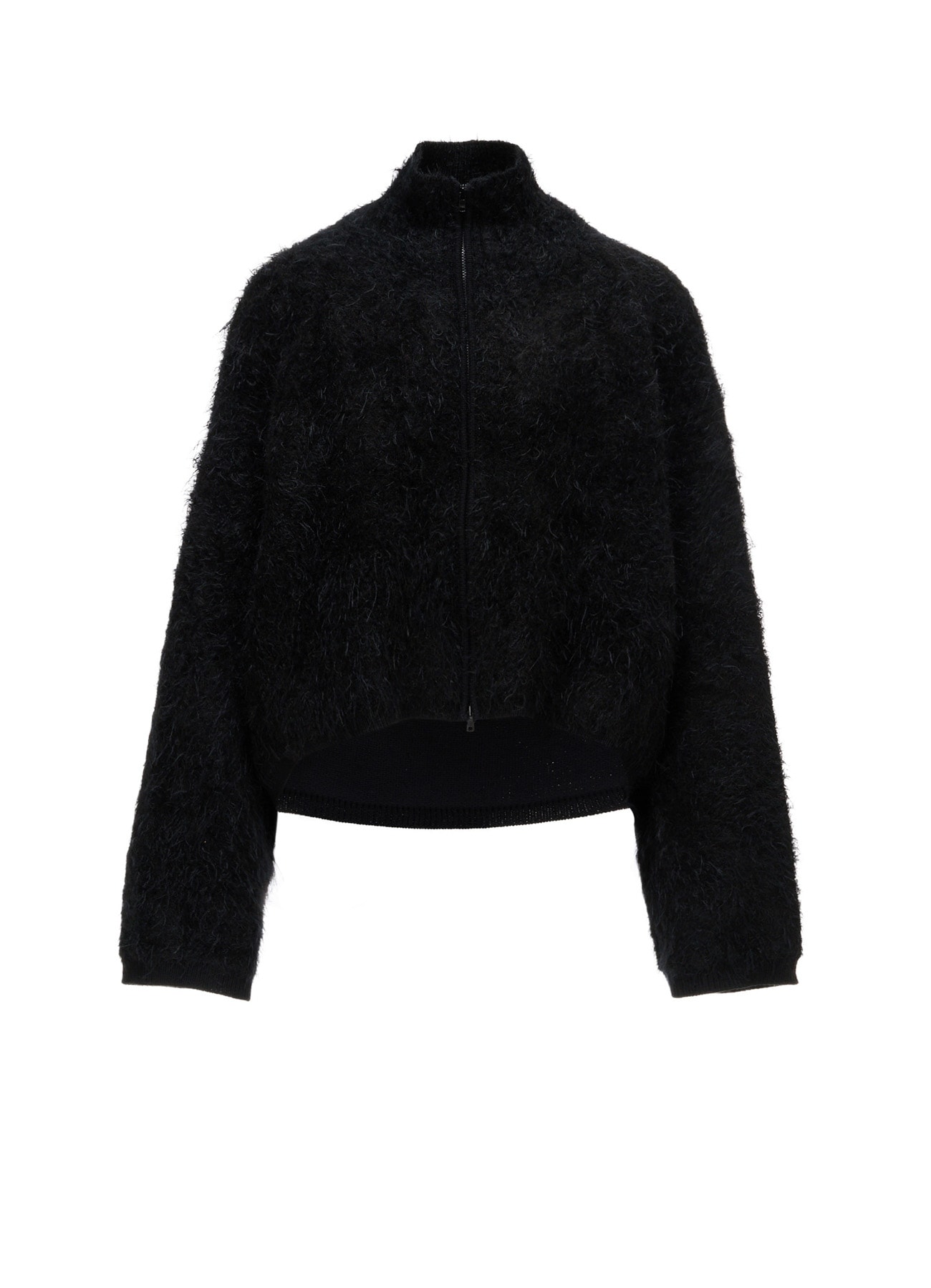 MOHAIR SHAGGY ZIP-UP CARDIGAN