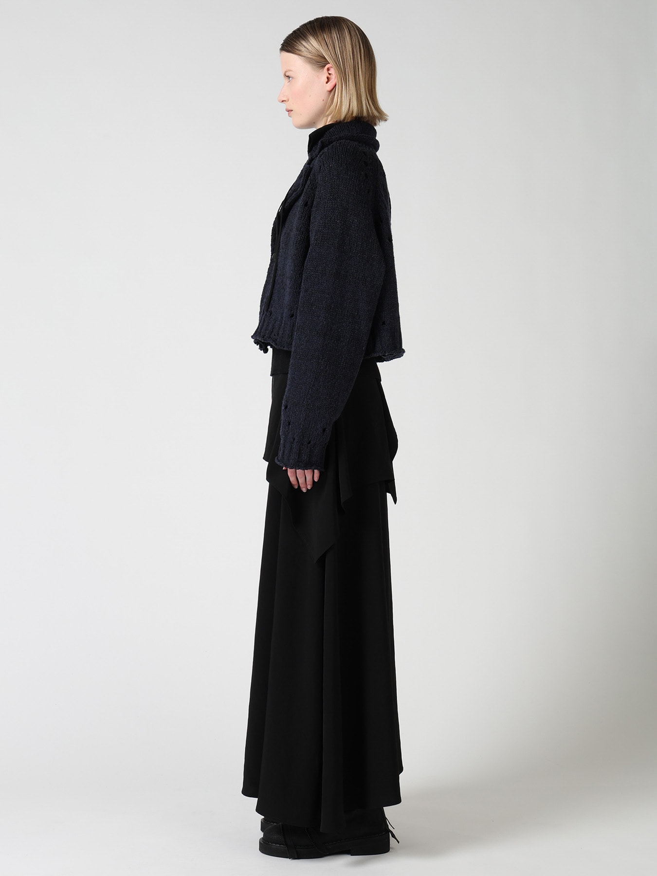SLUB JERSEY EYELET DOUBLE-COLLAR TAILOR JACKET