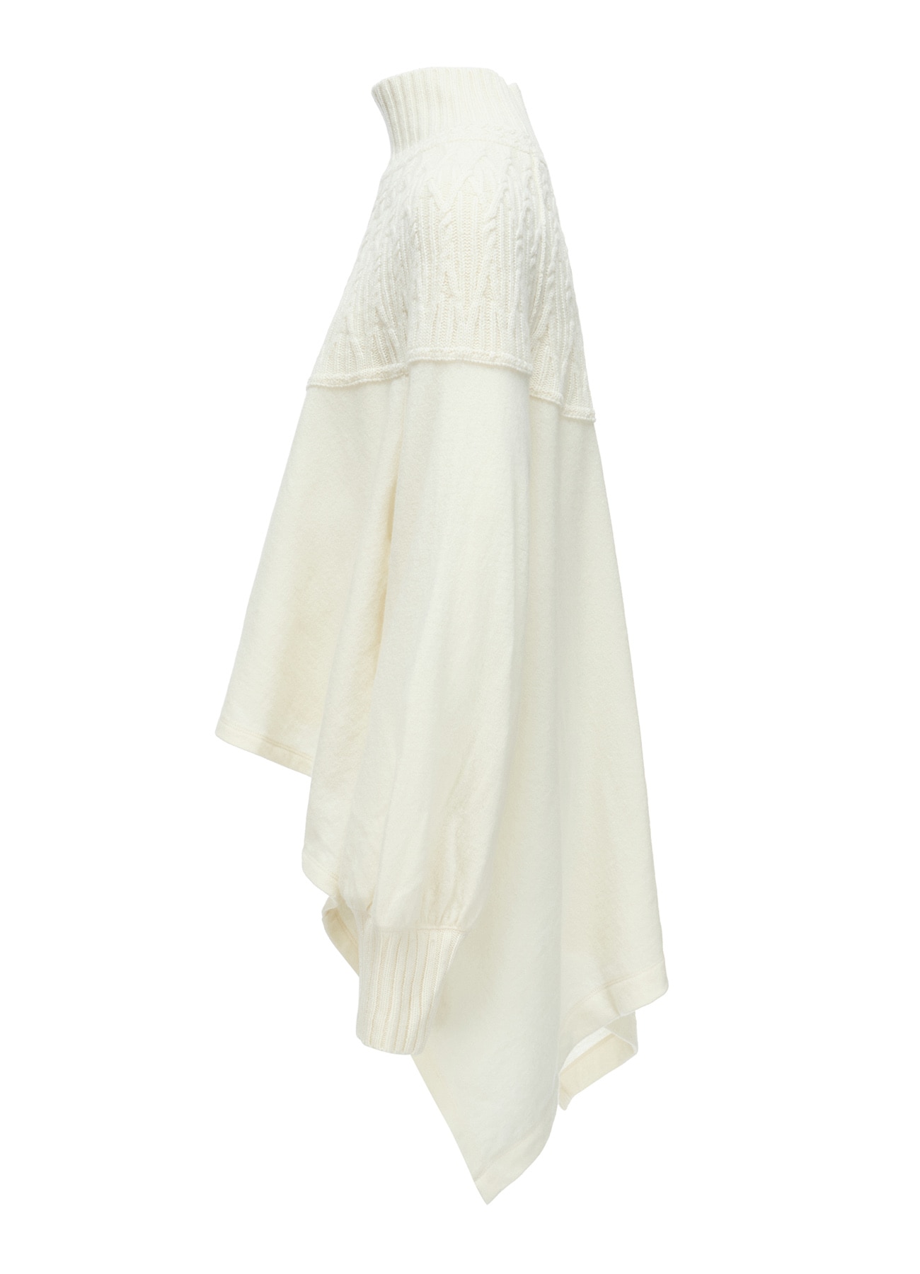 ROUND YOKE HIGH NECK FLARE PULLOVER