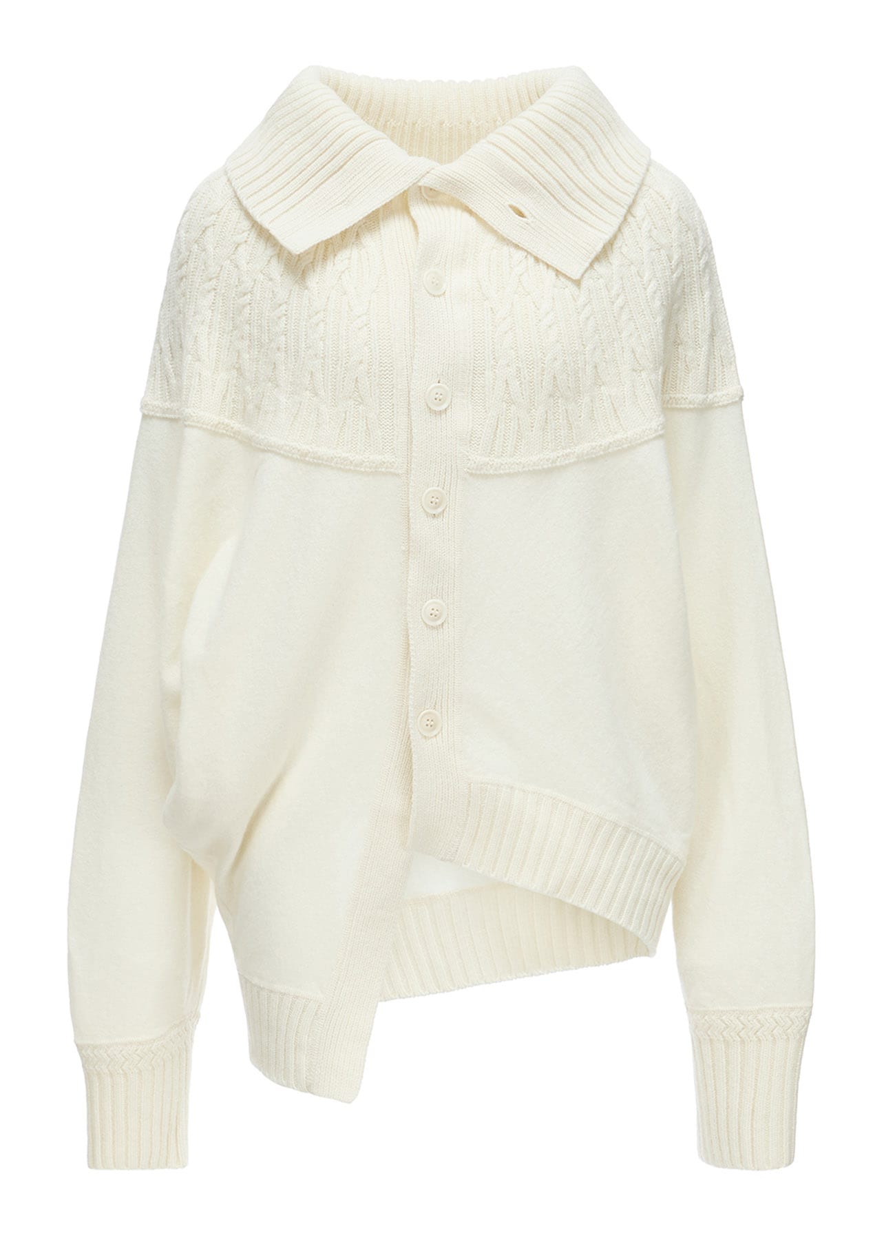 ROUND YOKE ARRANGED CARDIGAN