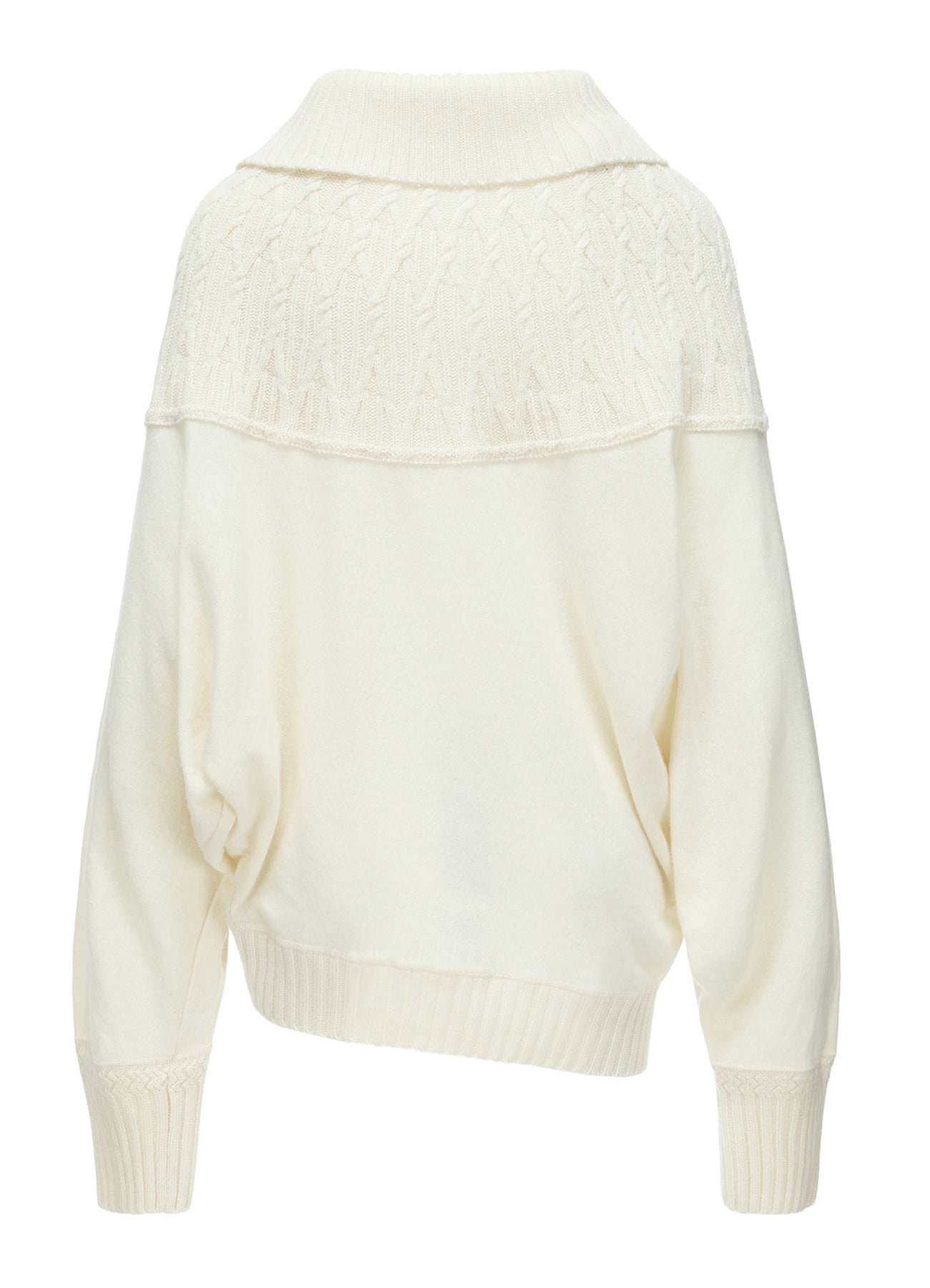 ROUND YOKE ARRANGED CARDIGAN