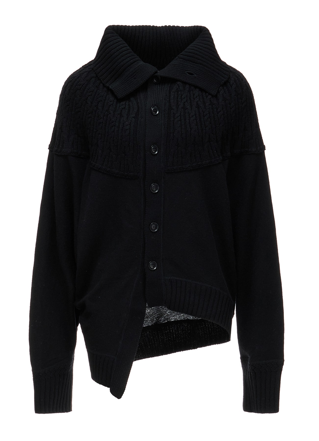 ROUND YOKE ARRANGED CARDIGAN