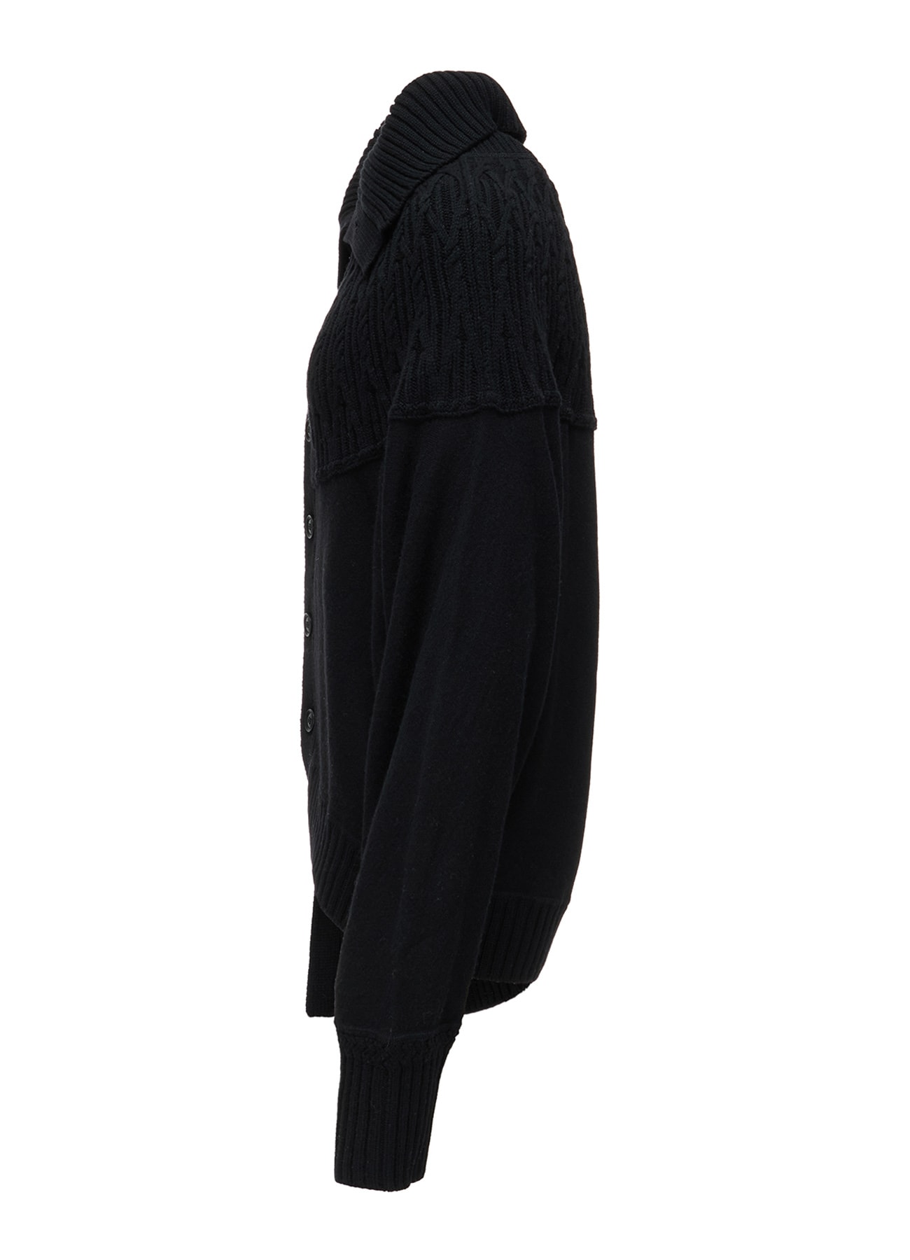 ROUND YOKE ARRANGED CARDIGAN