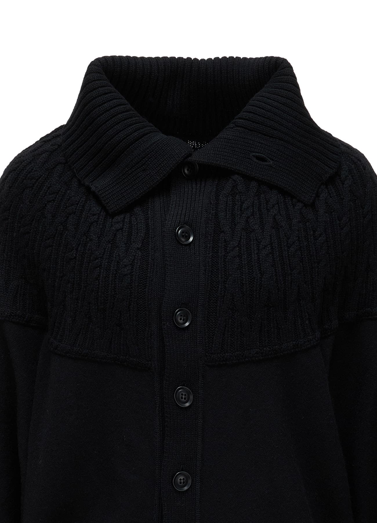 ROUND YOKE ARRANGED CARDIGAN