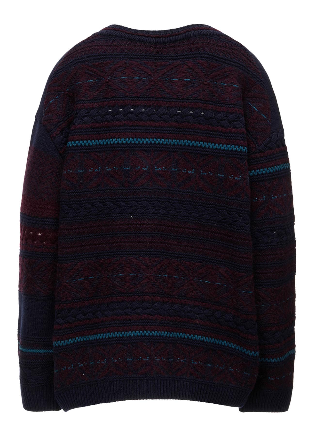 TYROLEAN JACQUARD HENLEY NECK PULLOVER