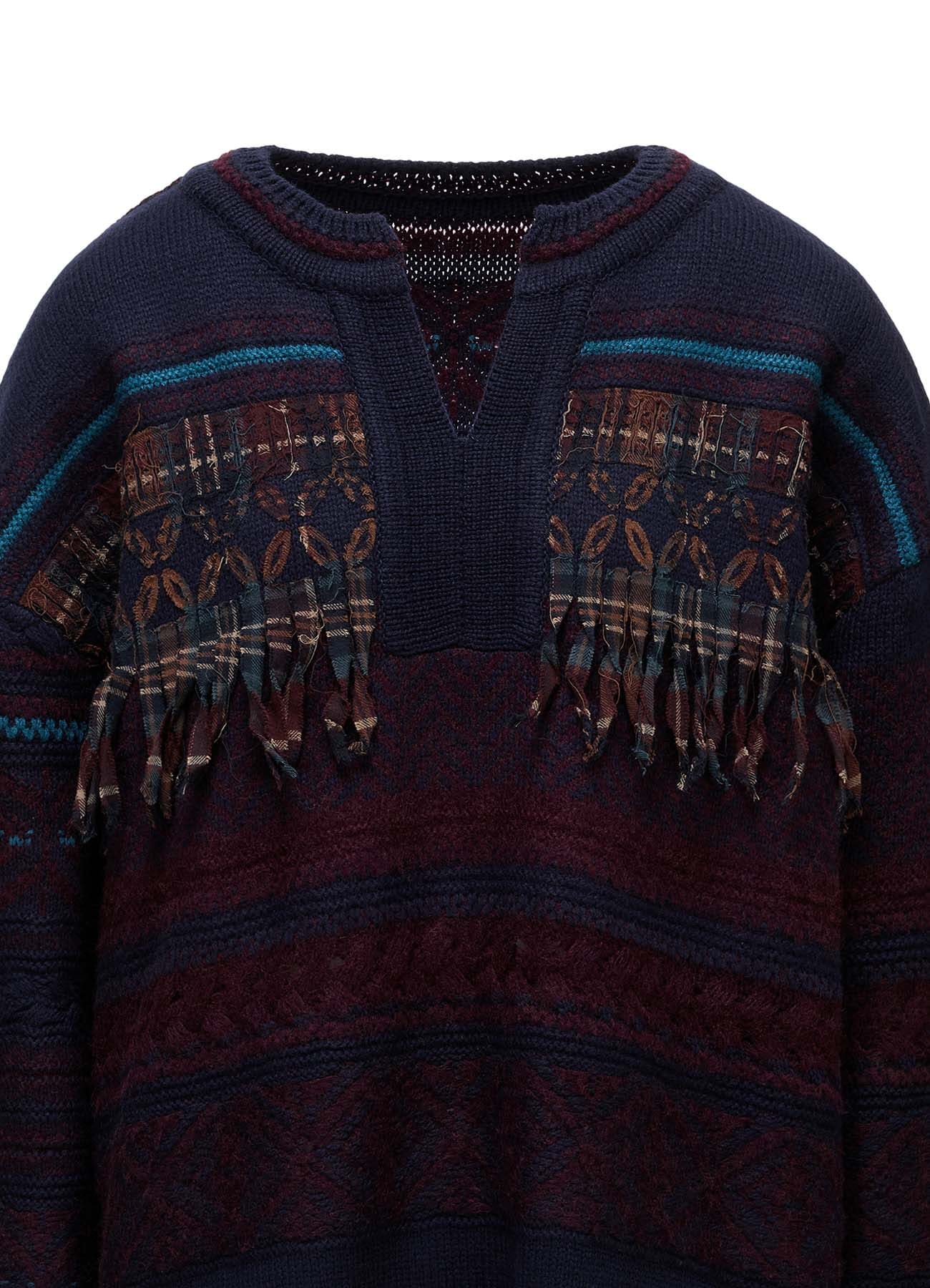 TYROLEAN JACQUARD HENLEY NECK PULLOVER