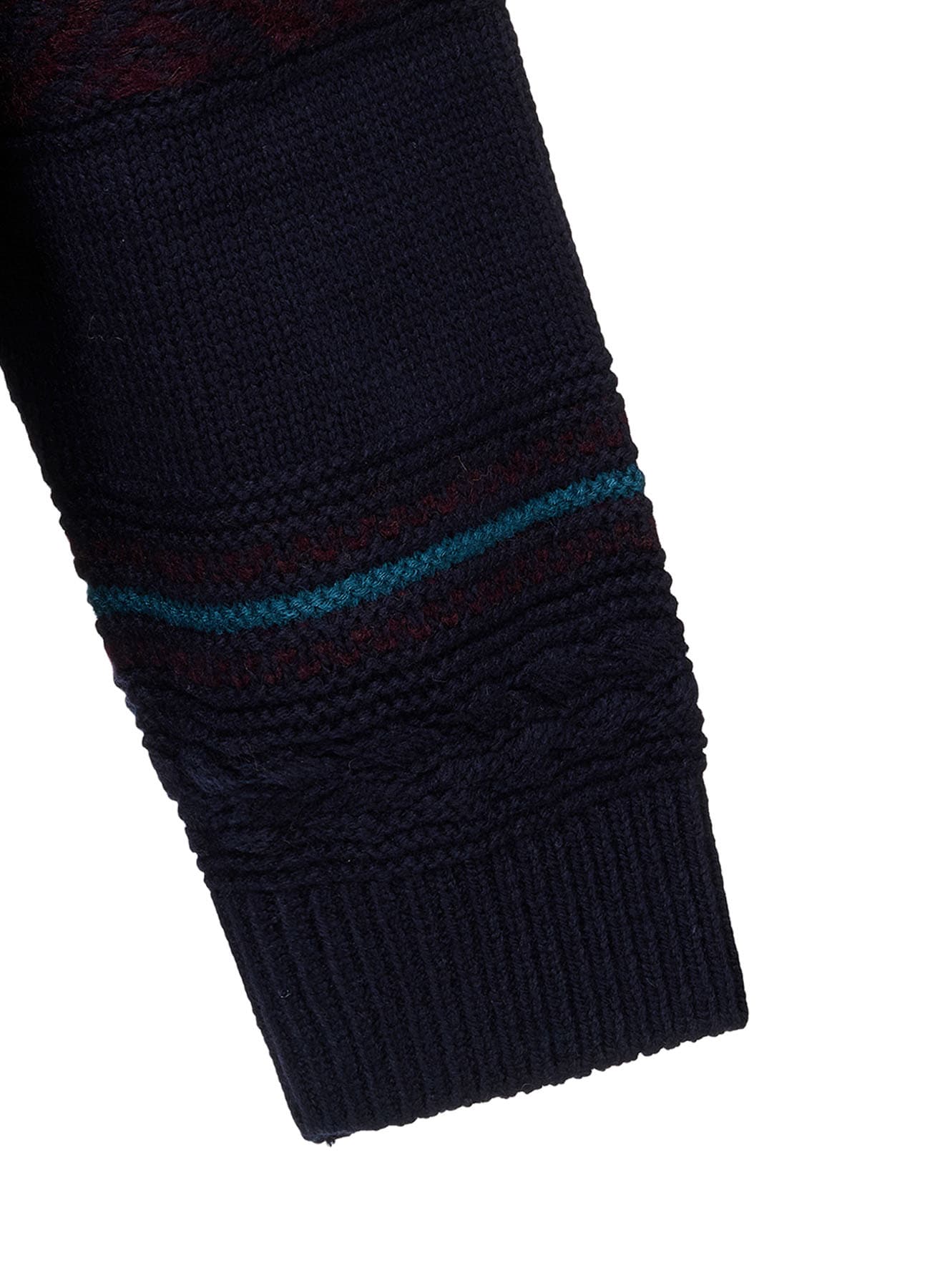 TYROLEAN JACQUARD HENLEY NECK PULLOVER