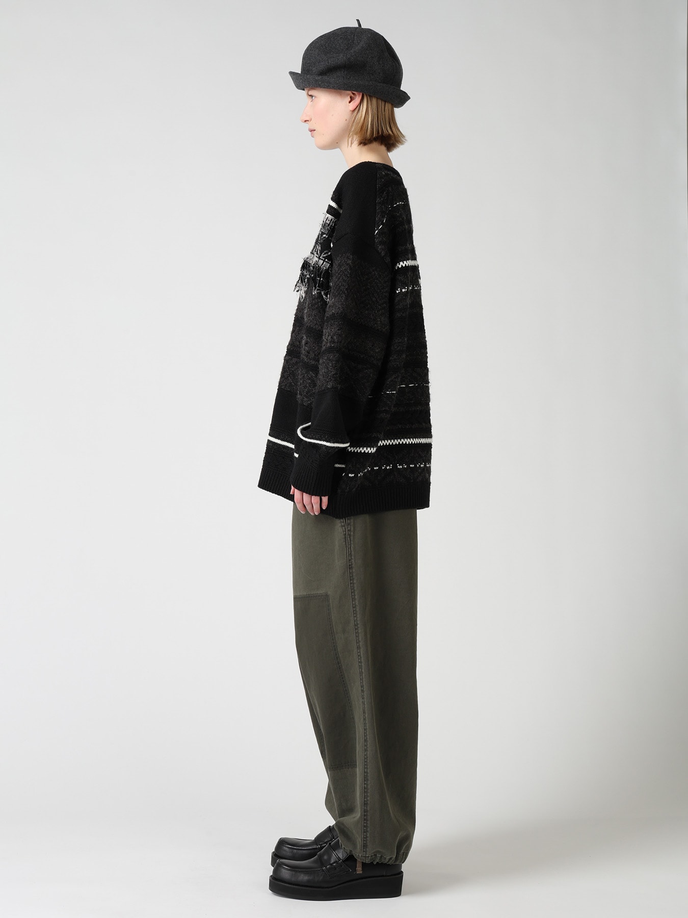 TYROLEAN JACQUARD HENLEY NECK PULLOVER