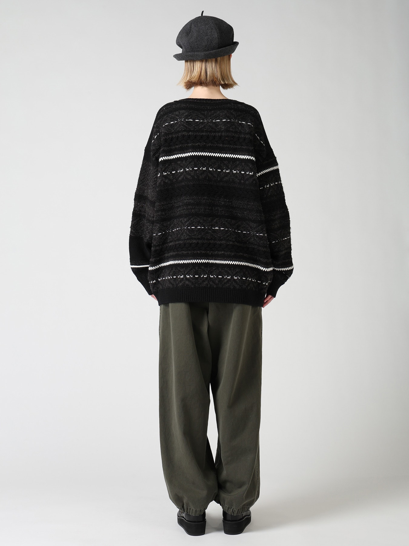 TYROLEAN JACQUARD HENLEY NECK PULLOVER