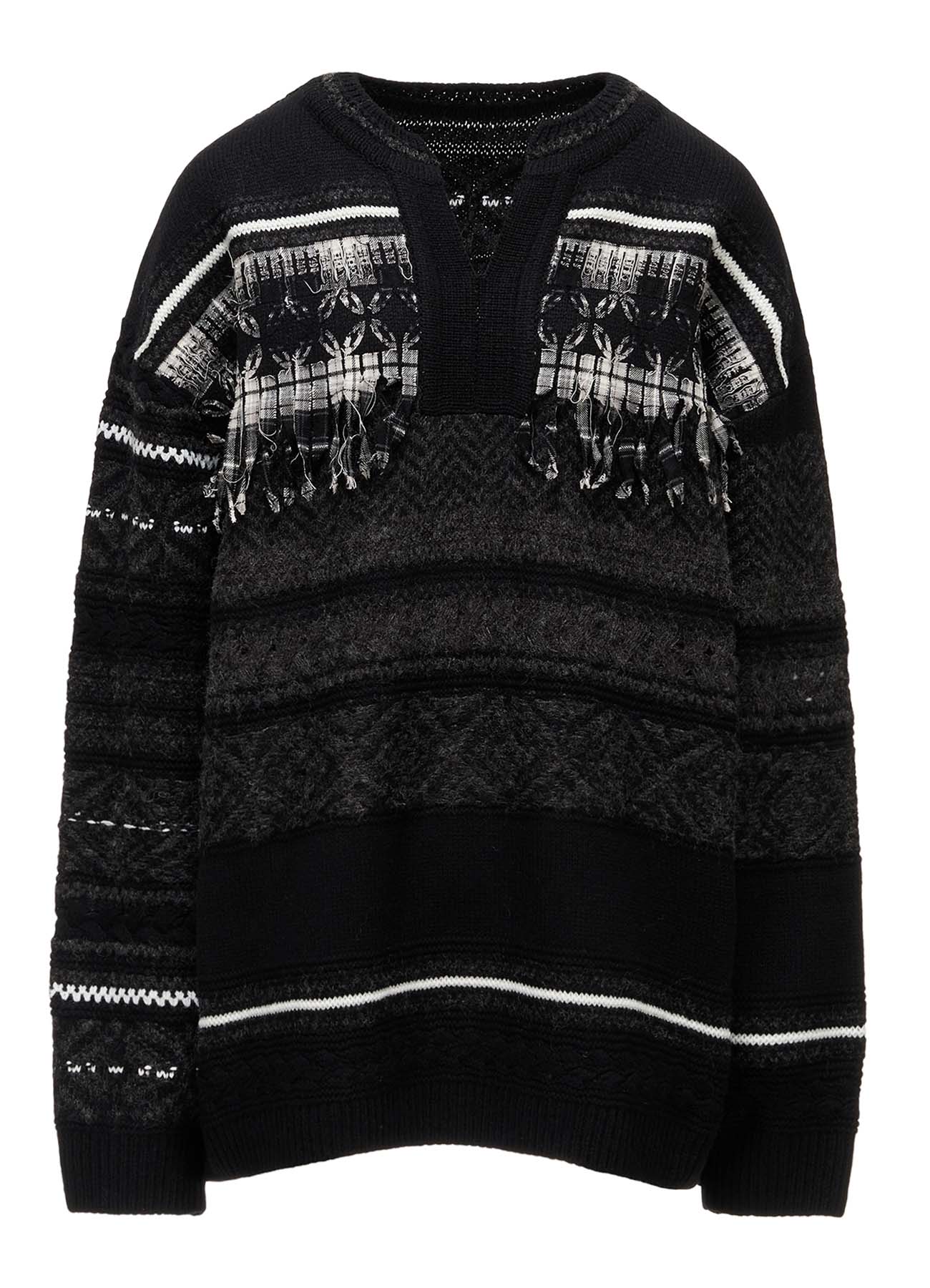 TYROLEAN JACQUARD HENLEY NECK PULLOVER