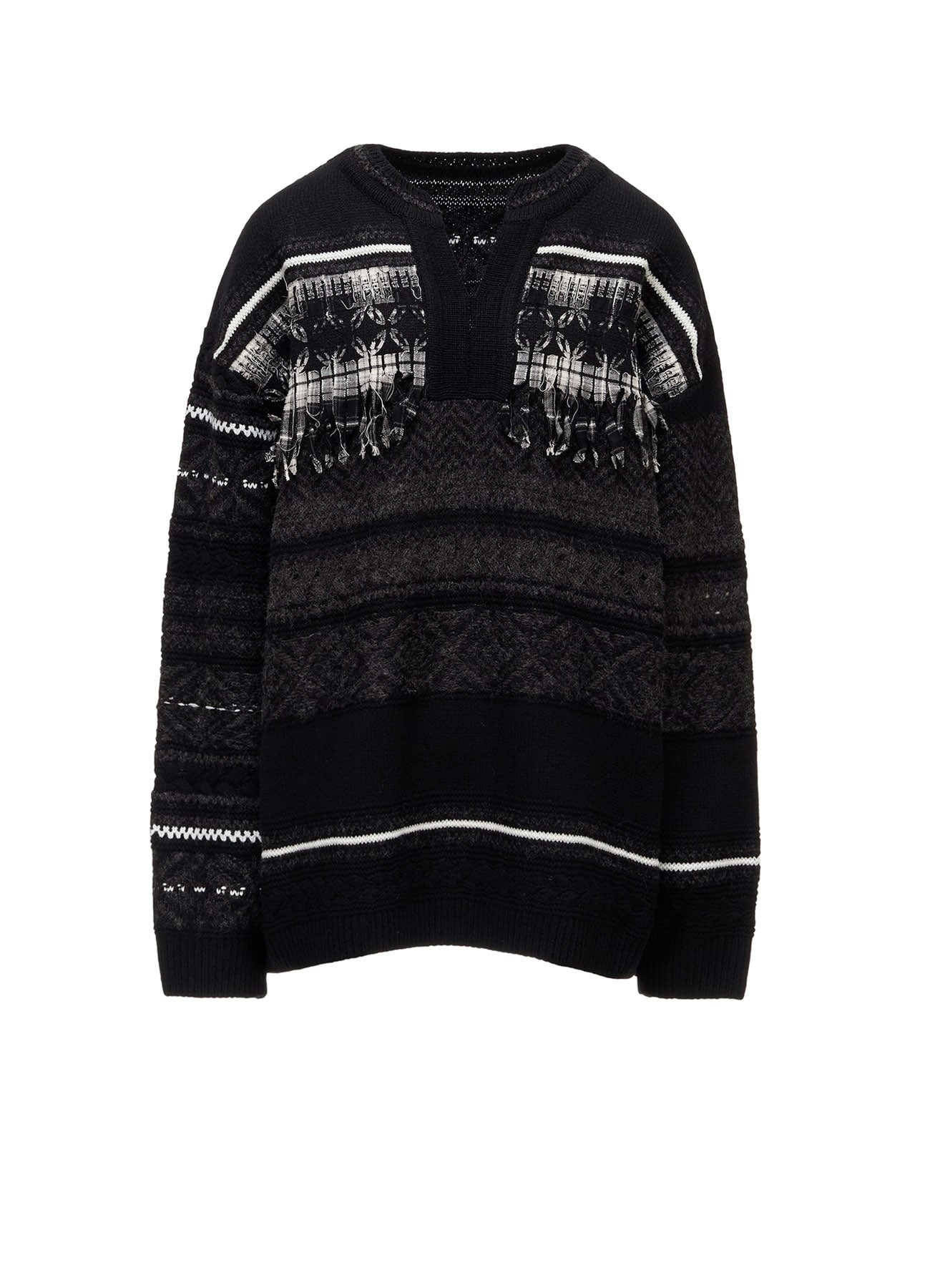 TYROLEAN JACQUARD HENLEY NECK PULLOVER