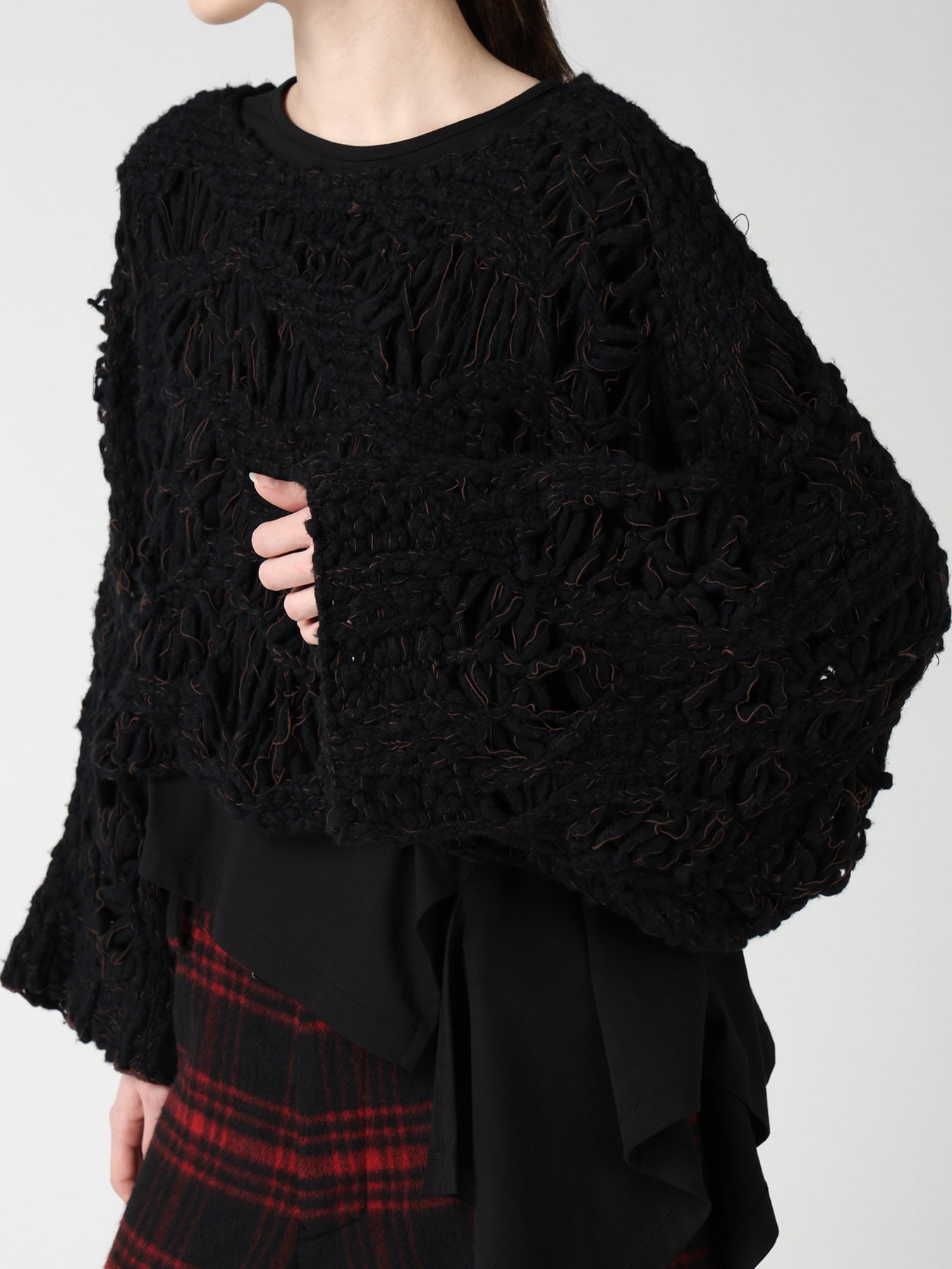SUPER CHUNKY DISTORTED SLUB CROPPED PULLOVER