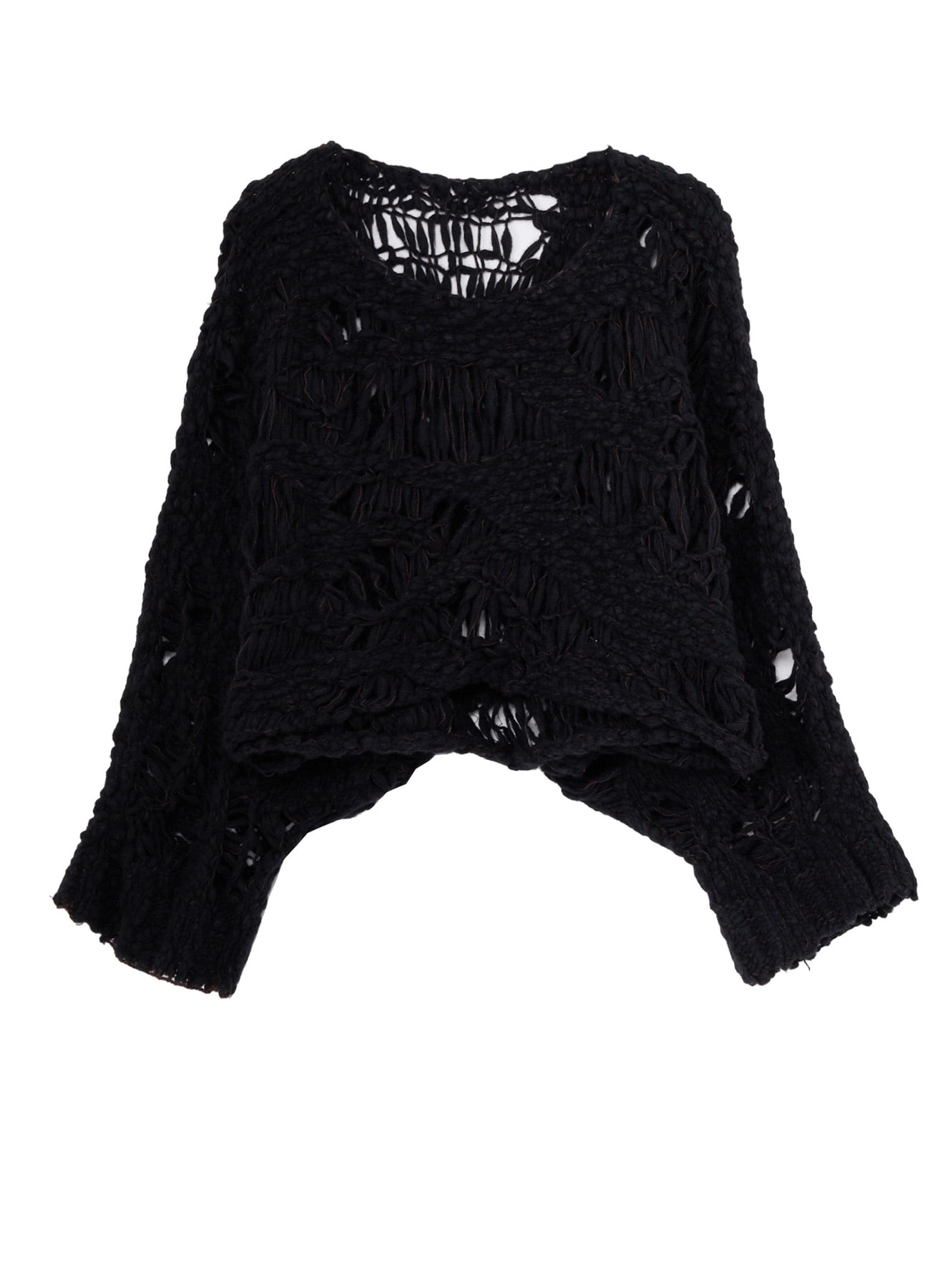 SUPER CHUNKY DISTORTED SLUB CROPPED PULLOVER