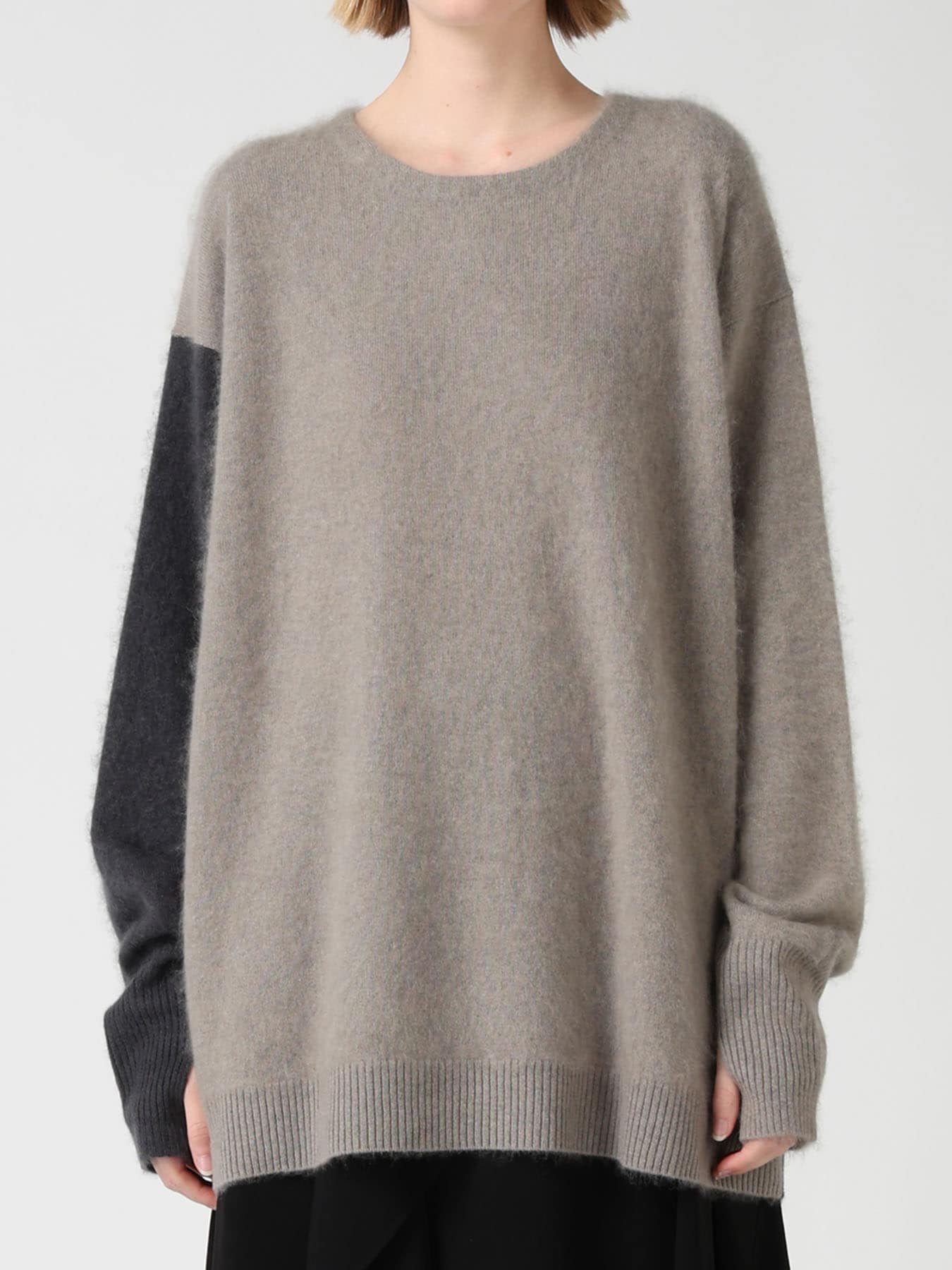 CASHMERE COLOR BLOCKING PULLOVER