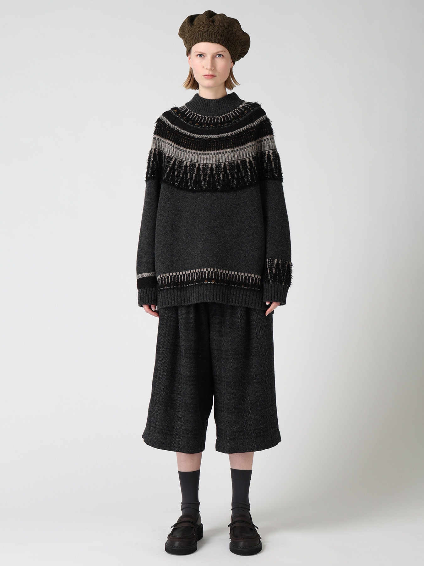 MULTI-MATERIAL NORDIC PULLOVER