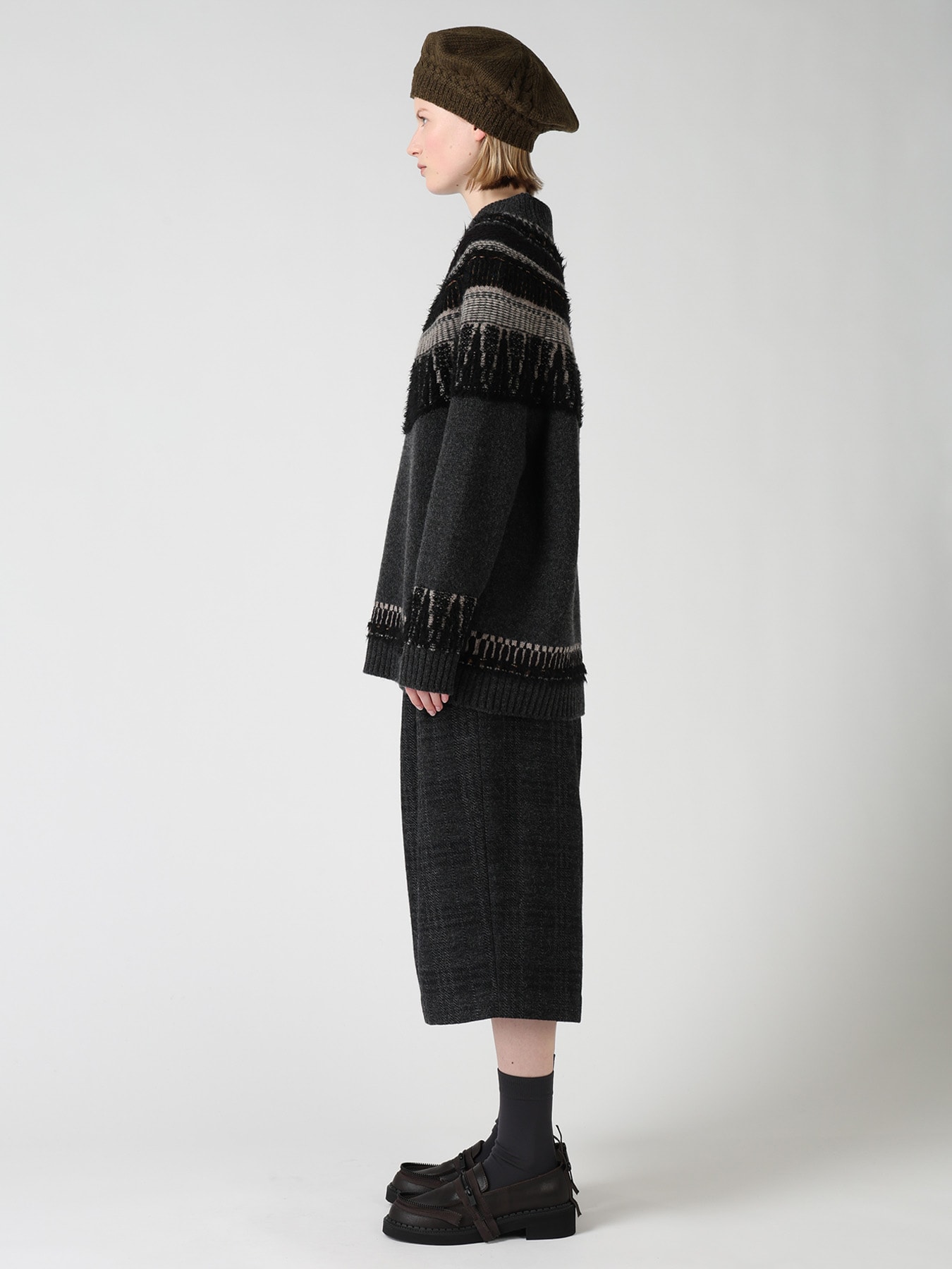 MULTI-MATERIAL NORDIC PULLOVER